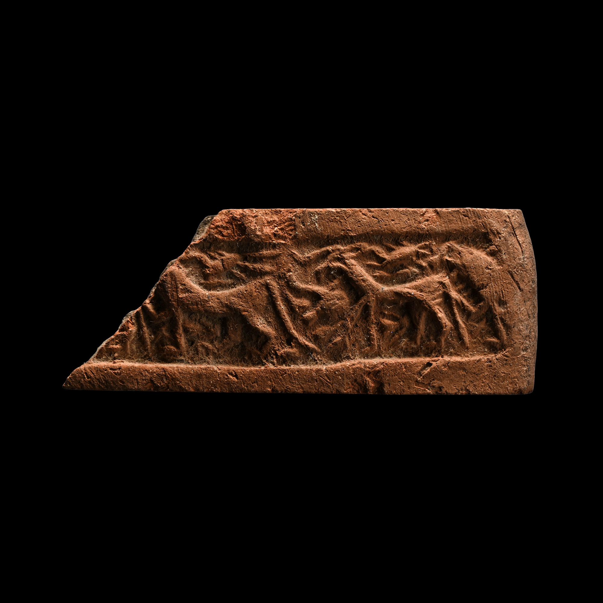Western Asiatic Terracotta Cylinder Seal Impression with Animals