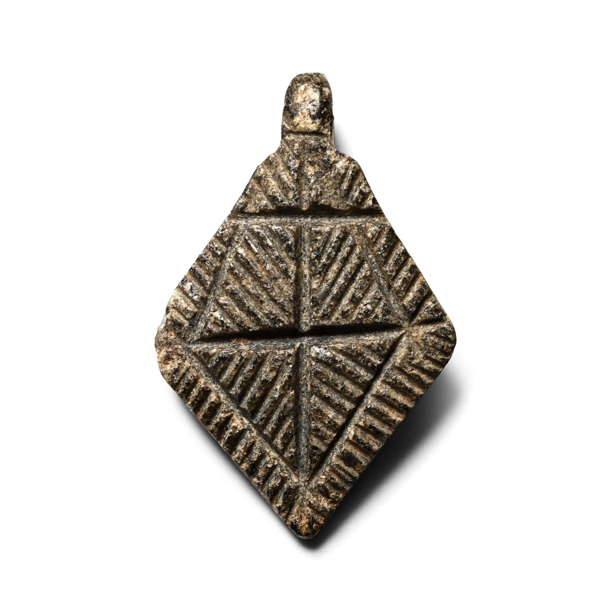 Medieval Schist Pendant with Cross