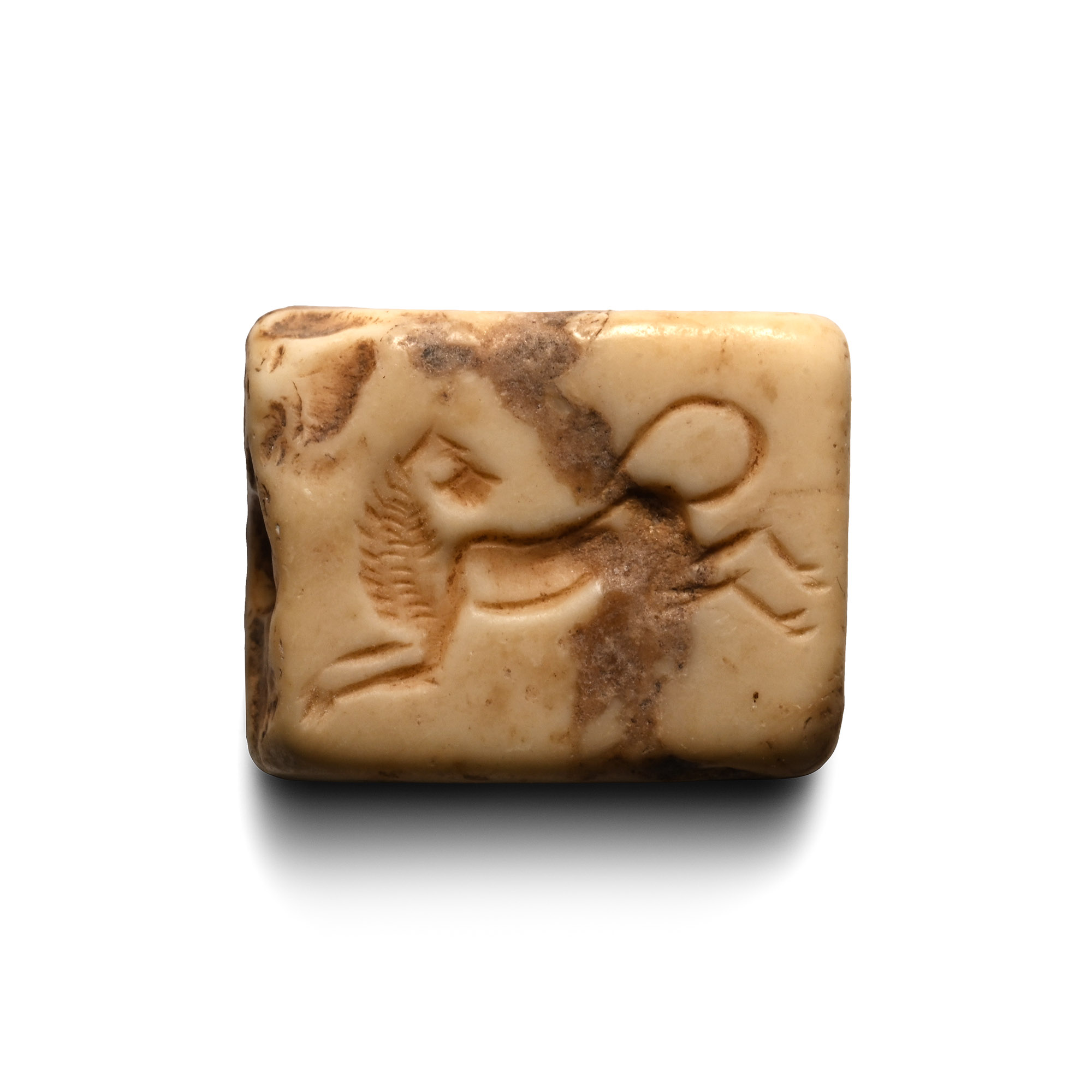 Sasanian Marble Bifacial Amulet with Animals