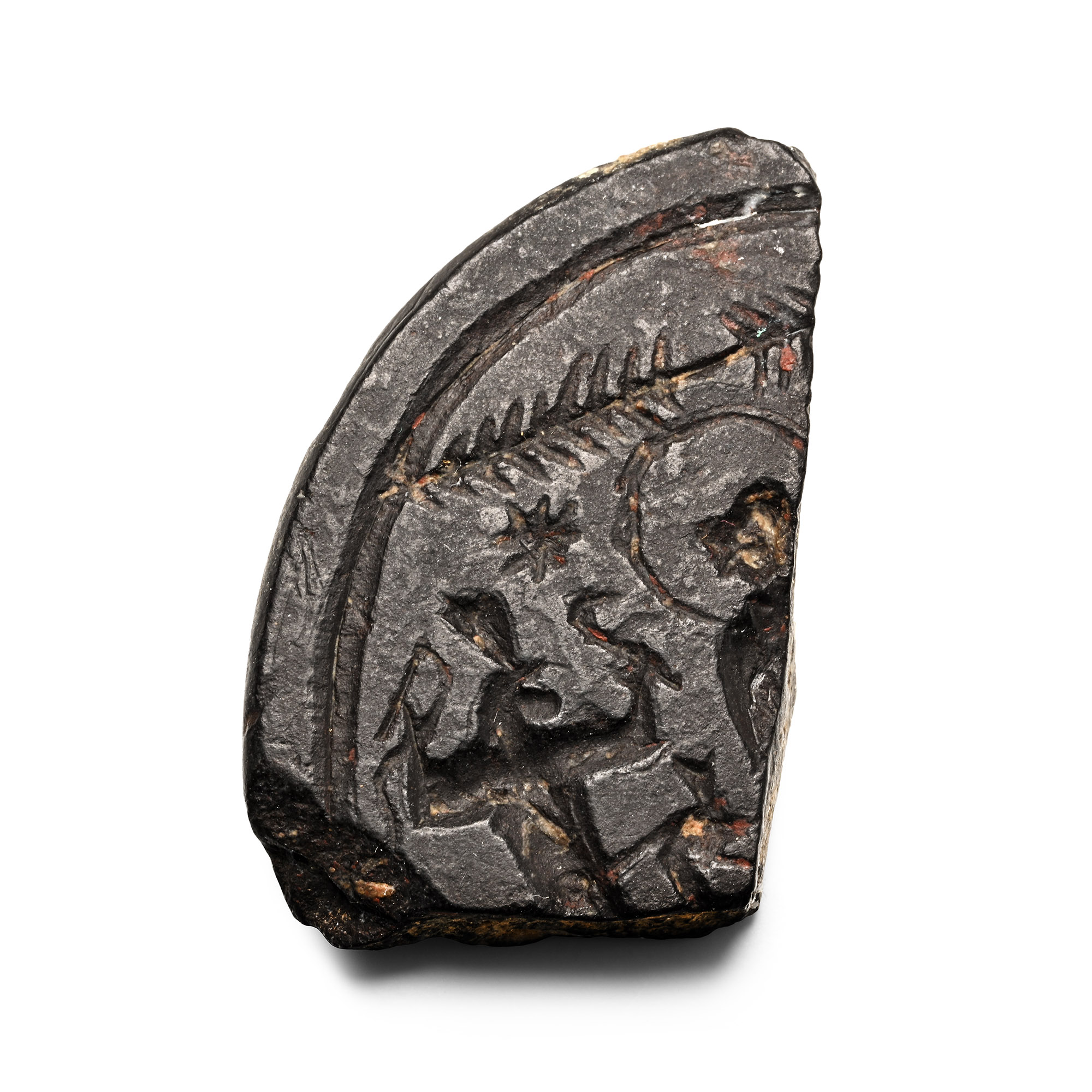 Fragment of a Large Roman Gnostic Gemstone with Inscription to the Reverse