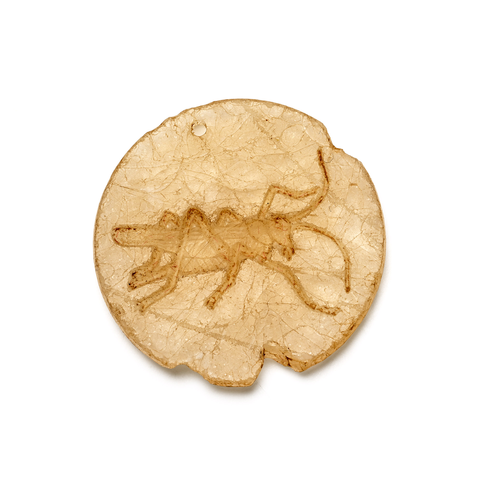 Egyptian Ptolemaic Alabaster Amulet with Locust
