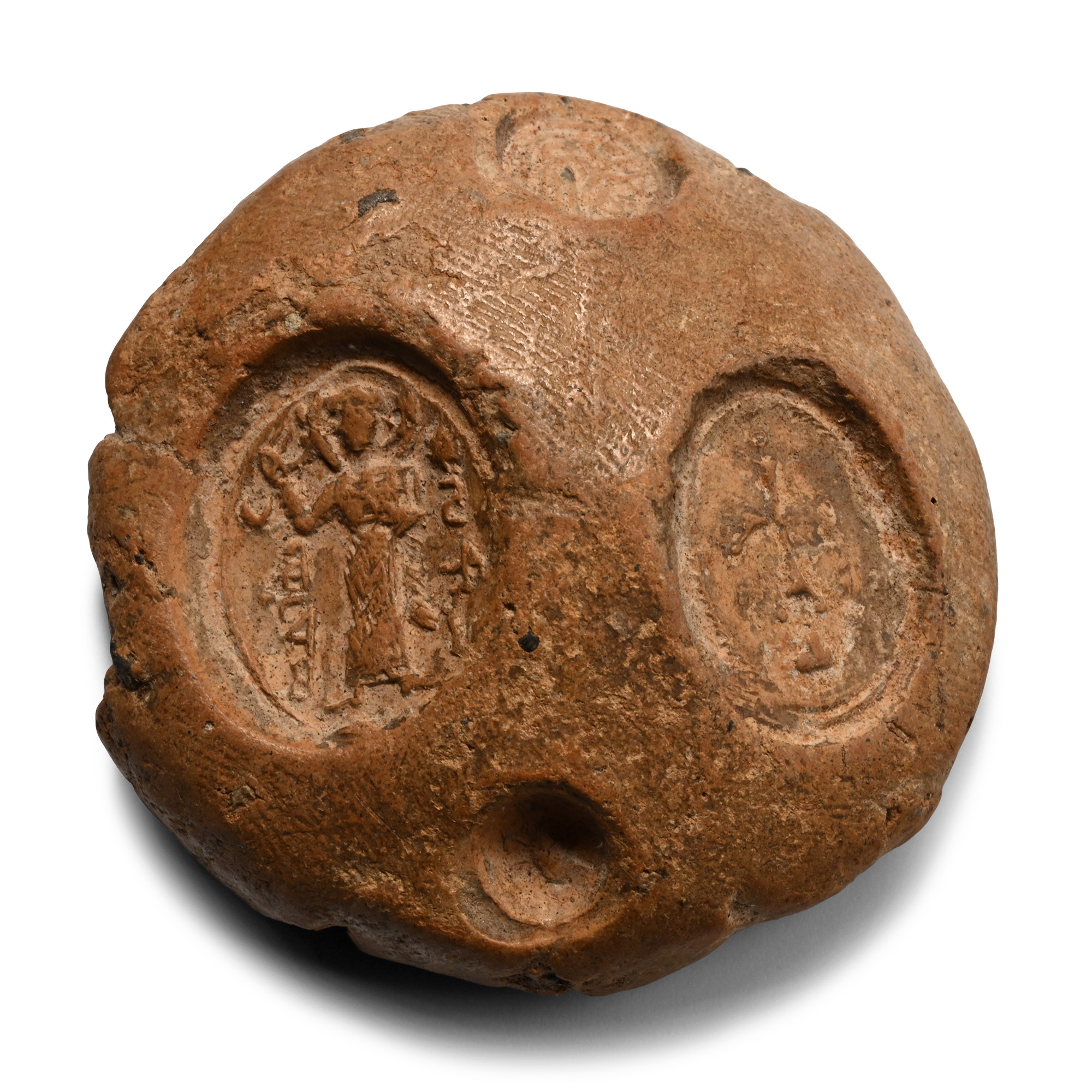 Large Sasanian Clay Bulla with Seal Impressions