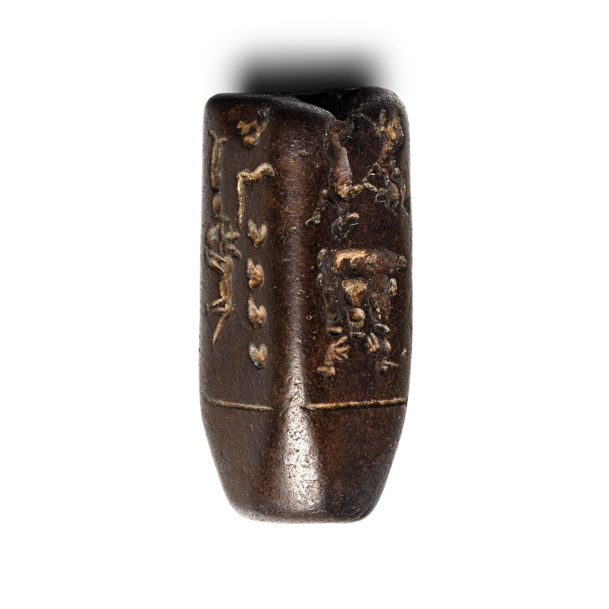 Late Roman Haematite Four-Sided Amulet with FIgures