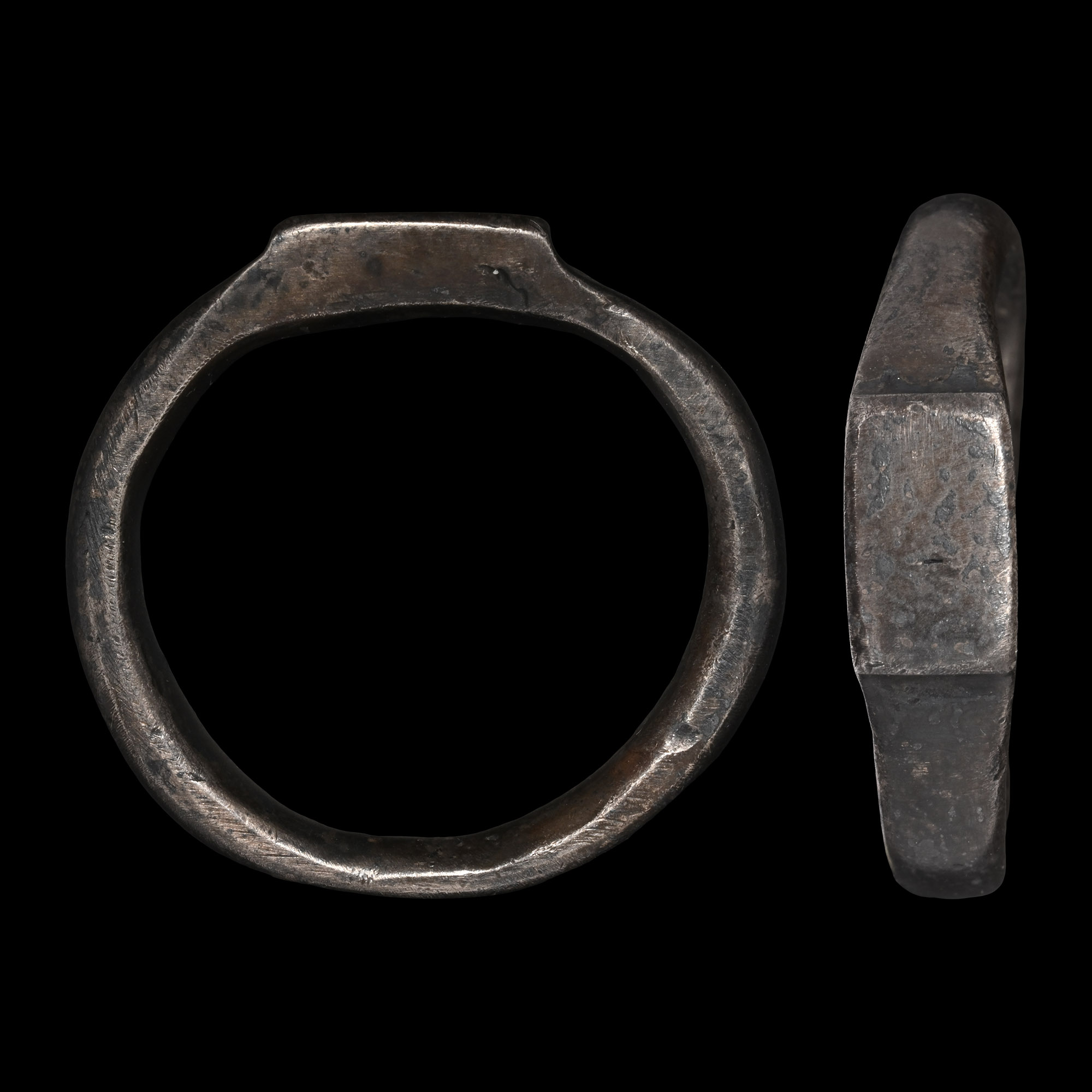 Roman Silver Ring with Rectangular Bezel