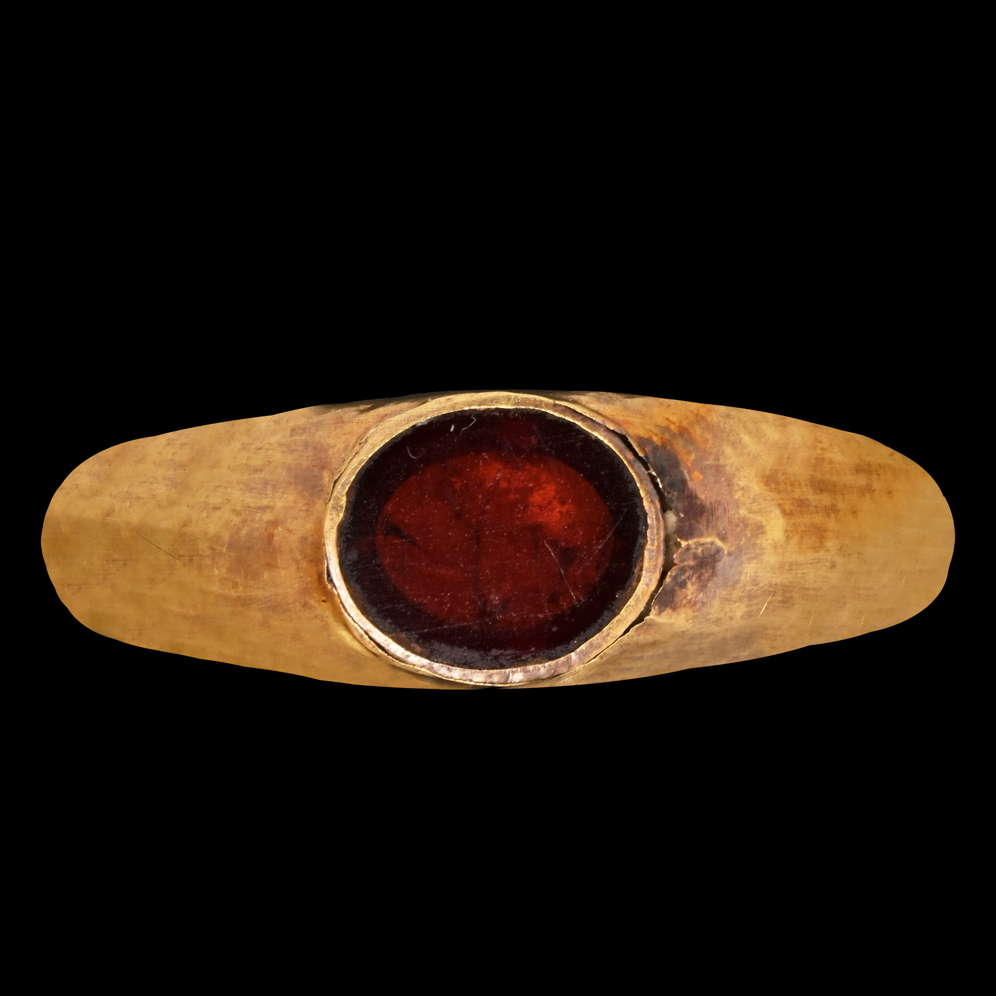 Roman Gold Ring with Red Gem