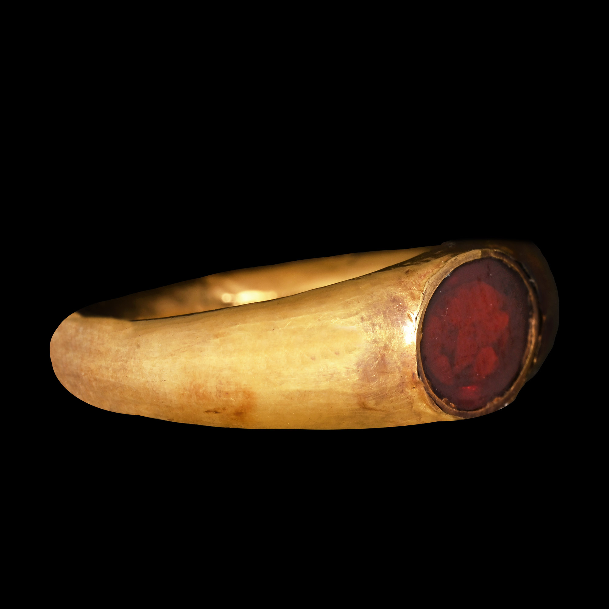 Roman Gold Ring with Red Gem