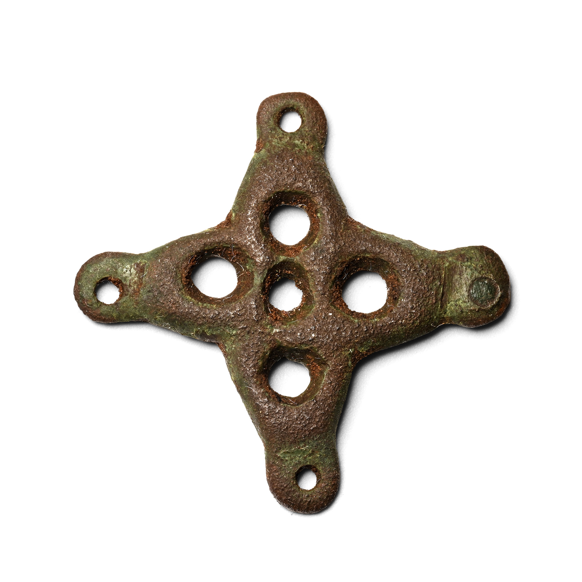 Anglo-Scandinavian Viking Bronze Openwork Cross Mount