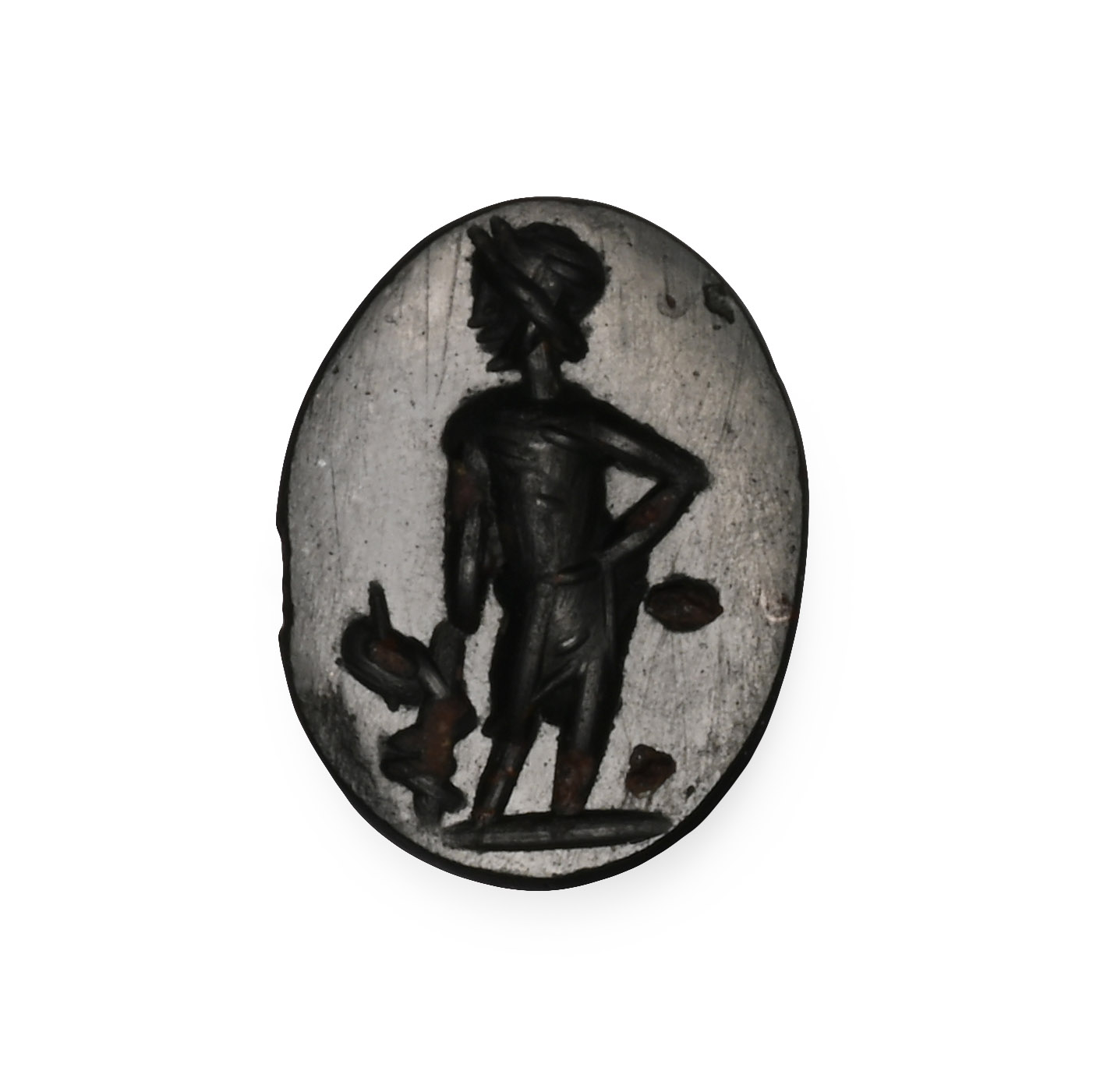 Roman Dark Green Gemstone with Asclepius