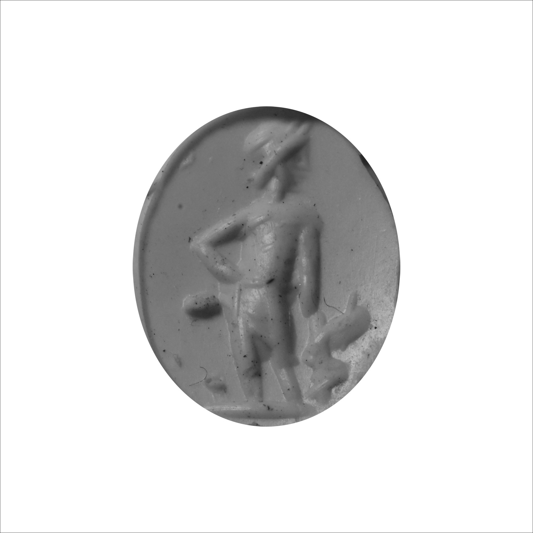 Roman Dark Green Gemstone with Asclepius