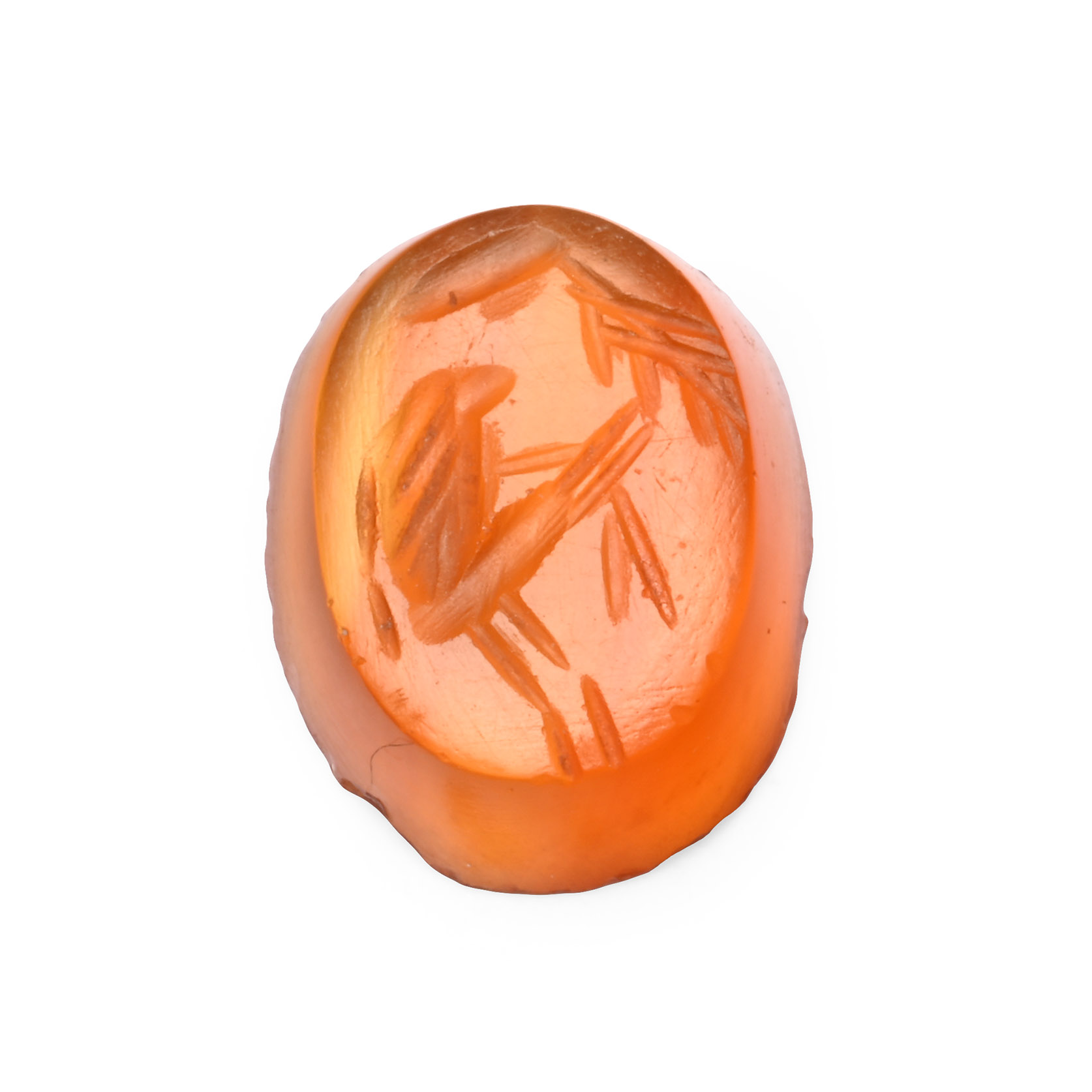 Roman Carnelian Gemstone with Goat Under Tree