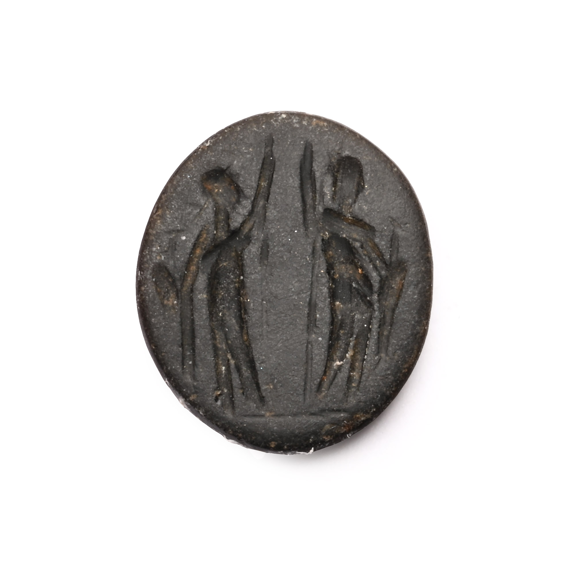 Roman Black Gemstone with Castor and Pollux