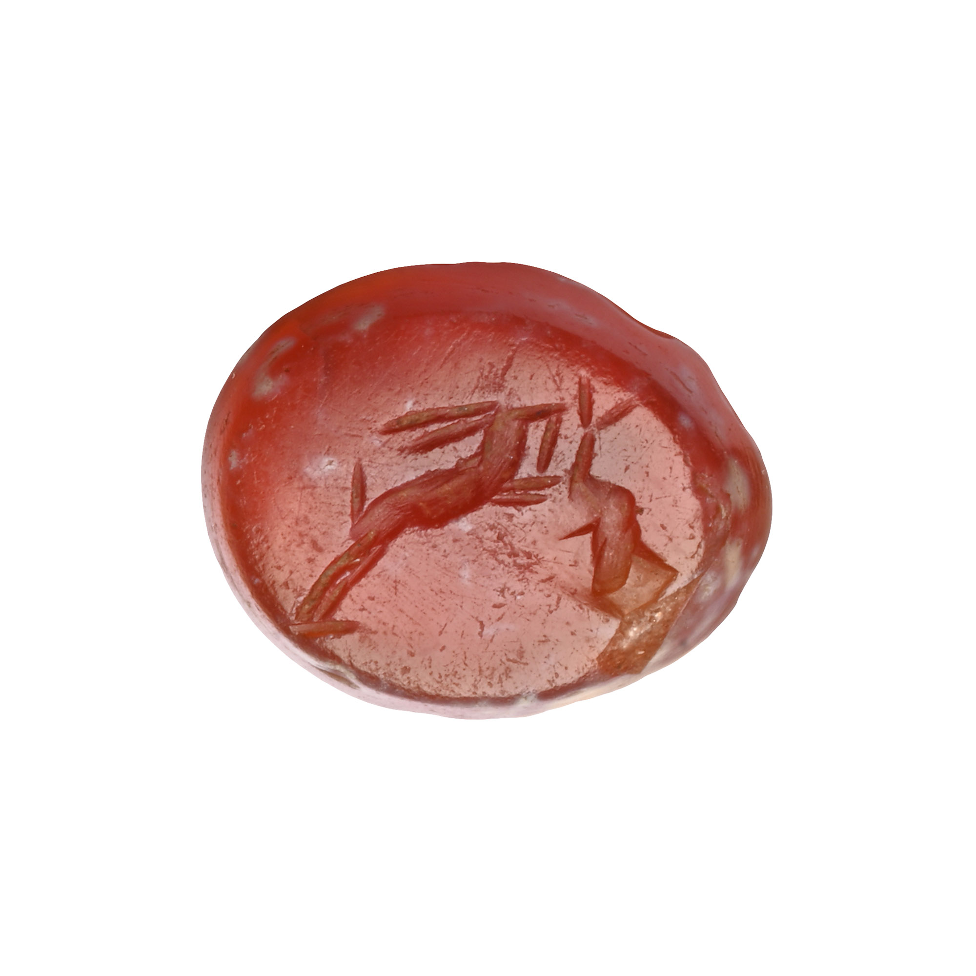Roman Carnelian Gemstone with Leaping Rabbit