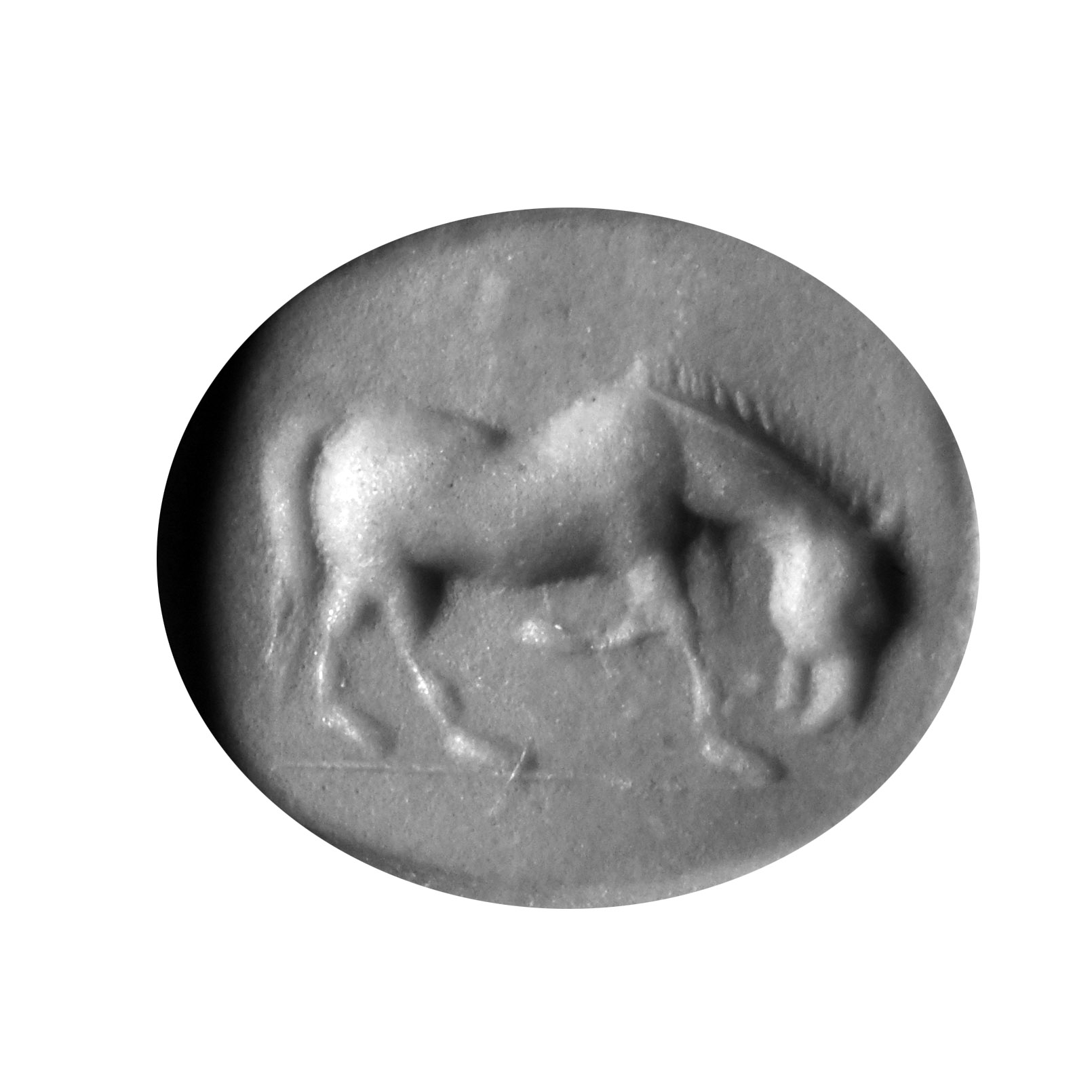Roman Cream Gemstone with Grazing Horse
