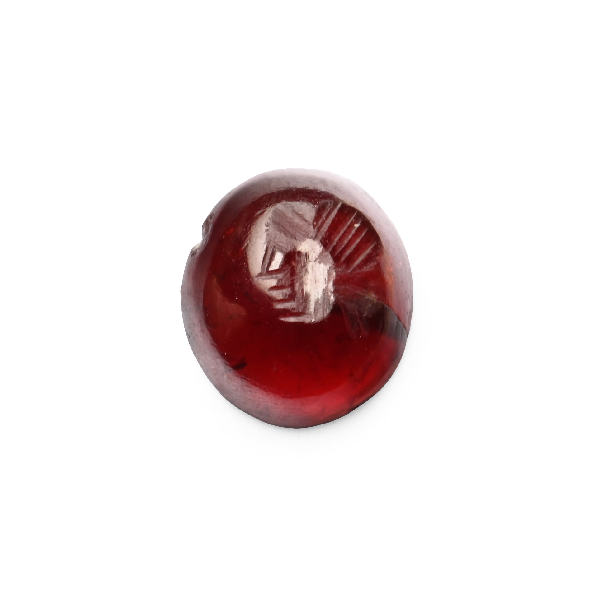 Greek Garnet Gemstone with Bust