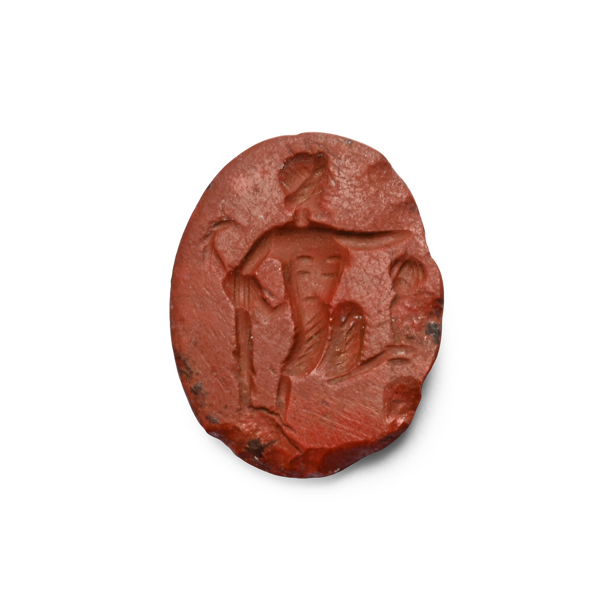 Roman Red Jasper Gemstone with Pan