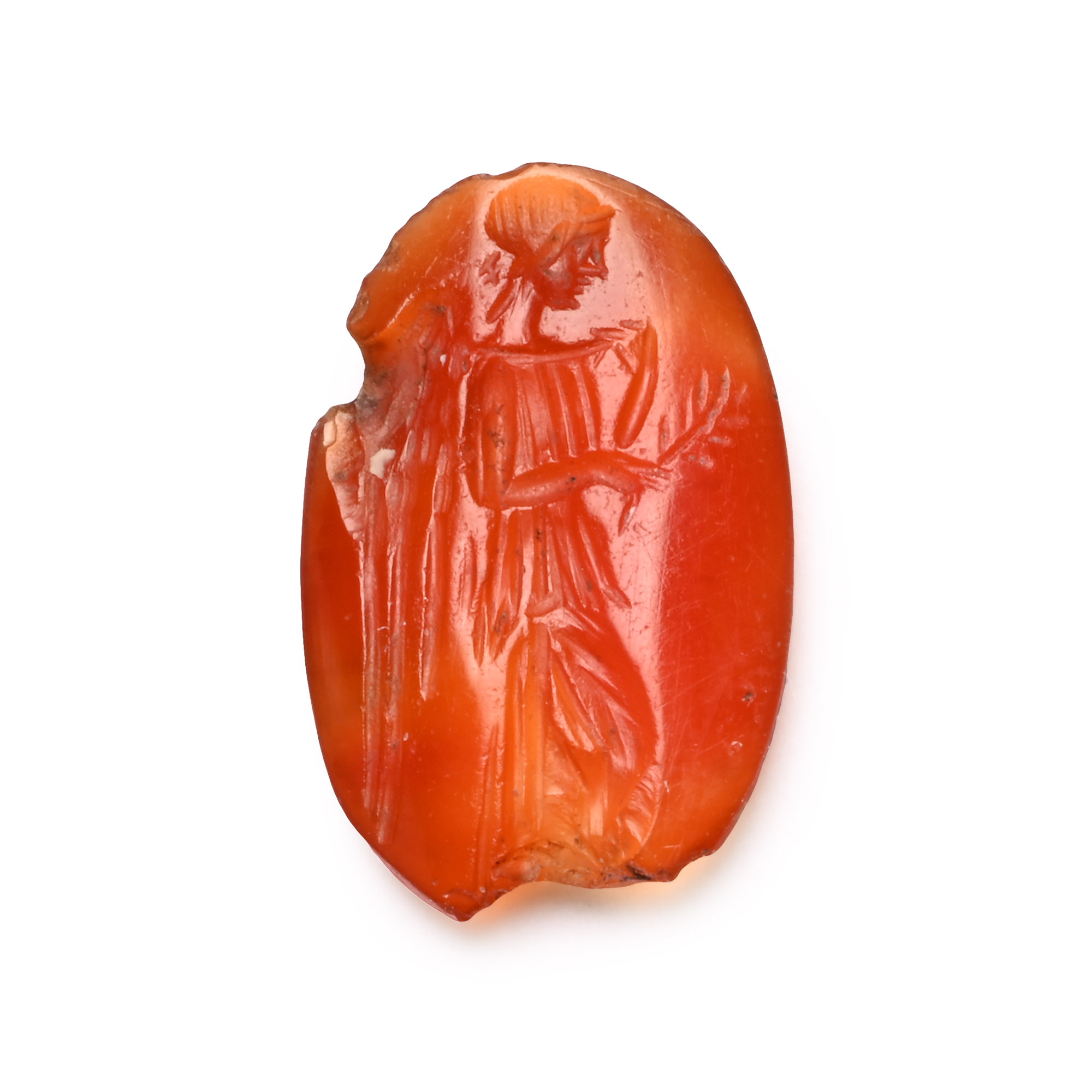 Roman Carnelian Gemstone with Goddess Nemesis Victoria