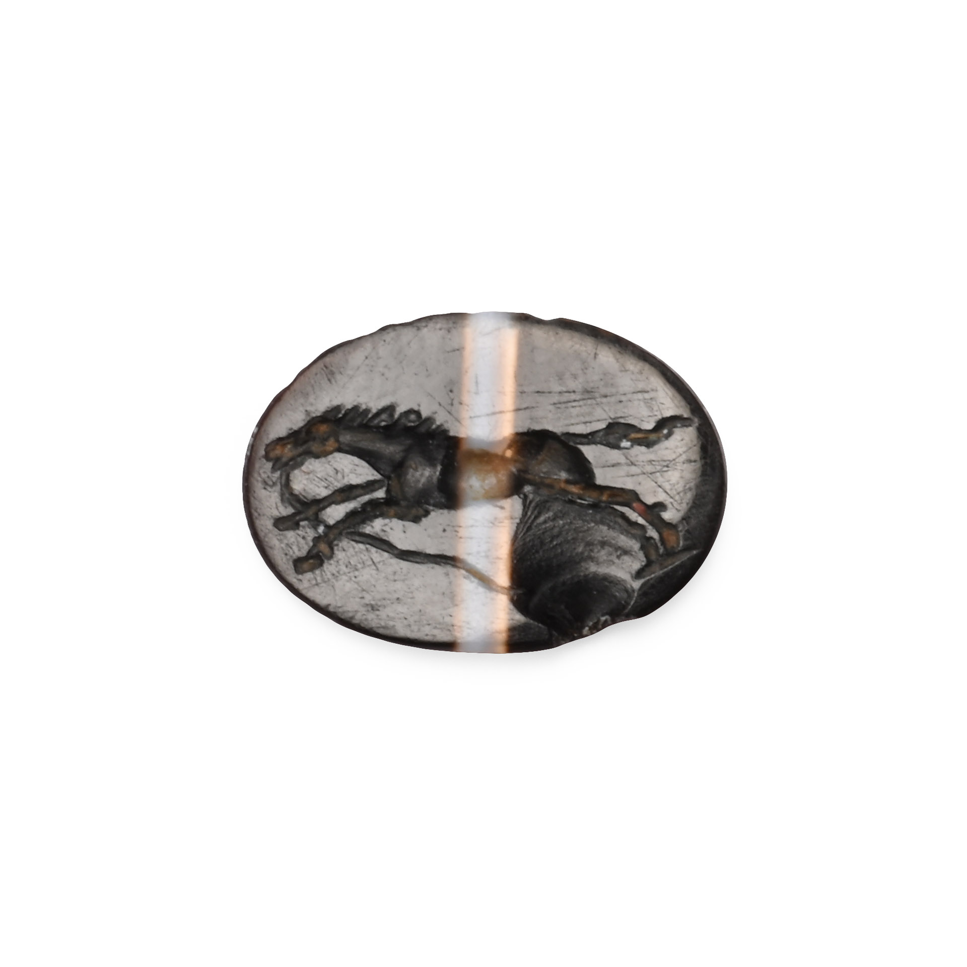 Roman Banded Sardonyx Gemstone with Fleeing Horse