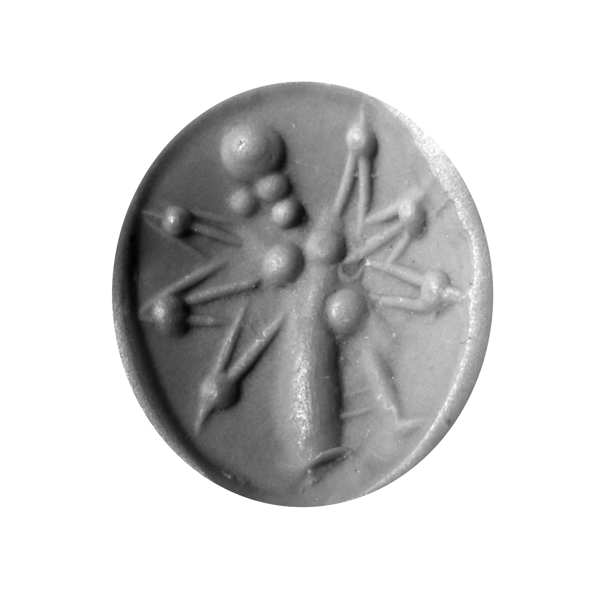 Western Asiatic Variegated Agate Gemstone with Stylised Goddess