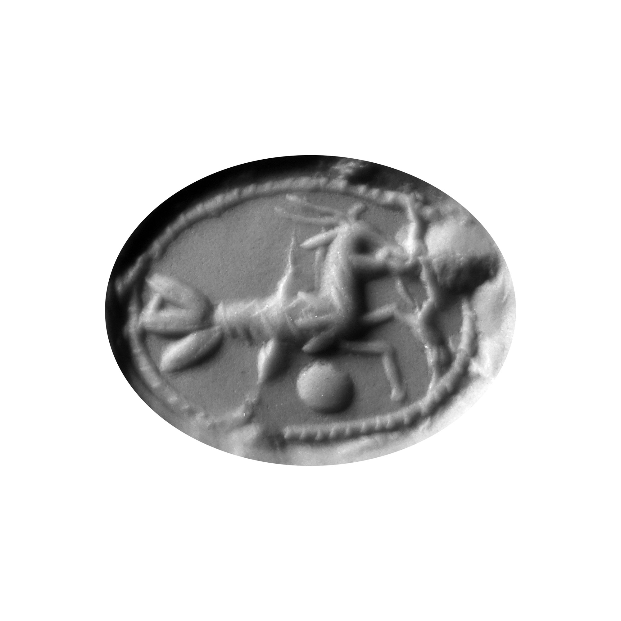Graeco-Roman Variegated Agate Gemstone with Capricorn