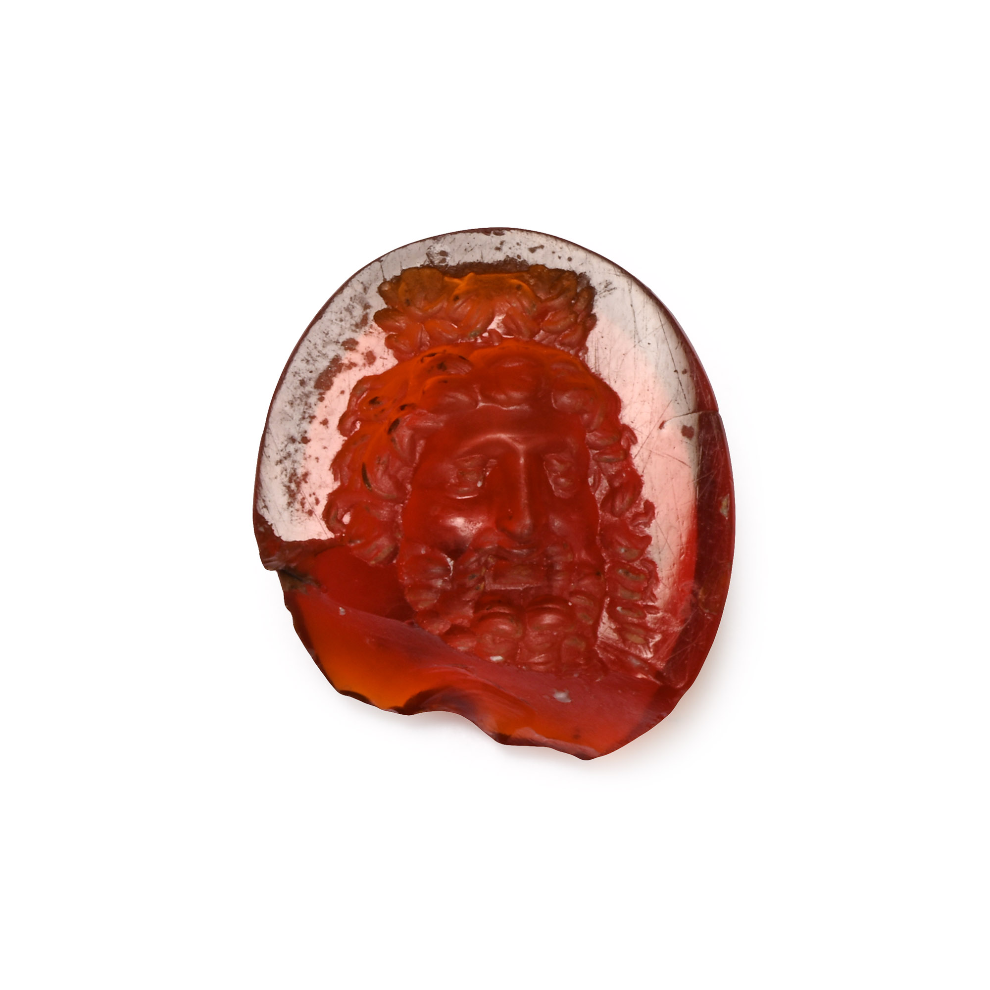 Roman Carnelian Gemstone with Bust of Serapis