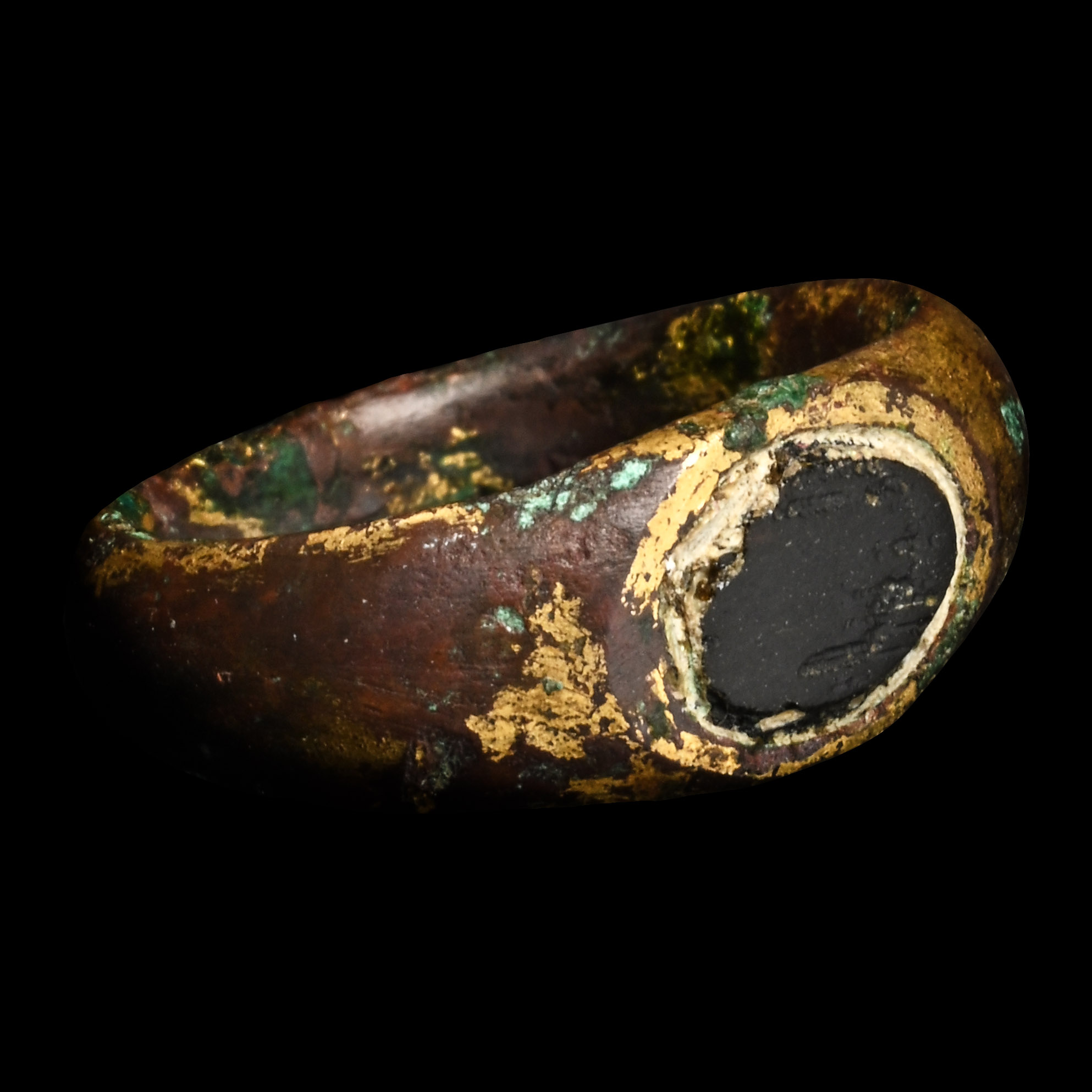 Roman Gilt Bronze Ring with Gemstone