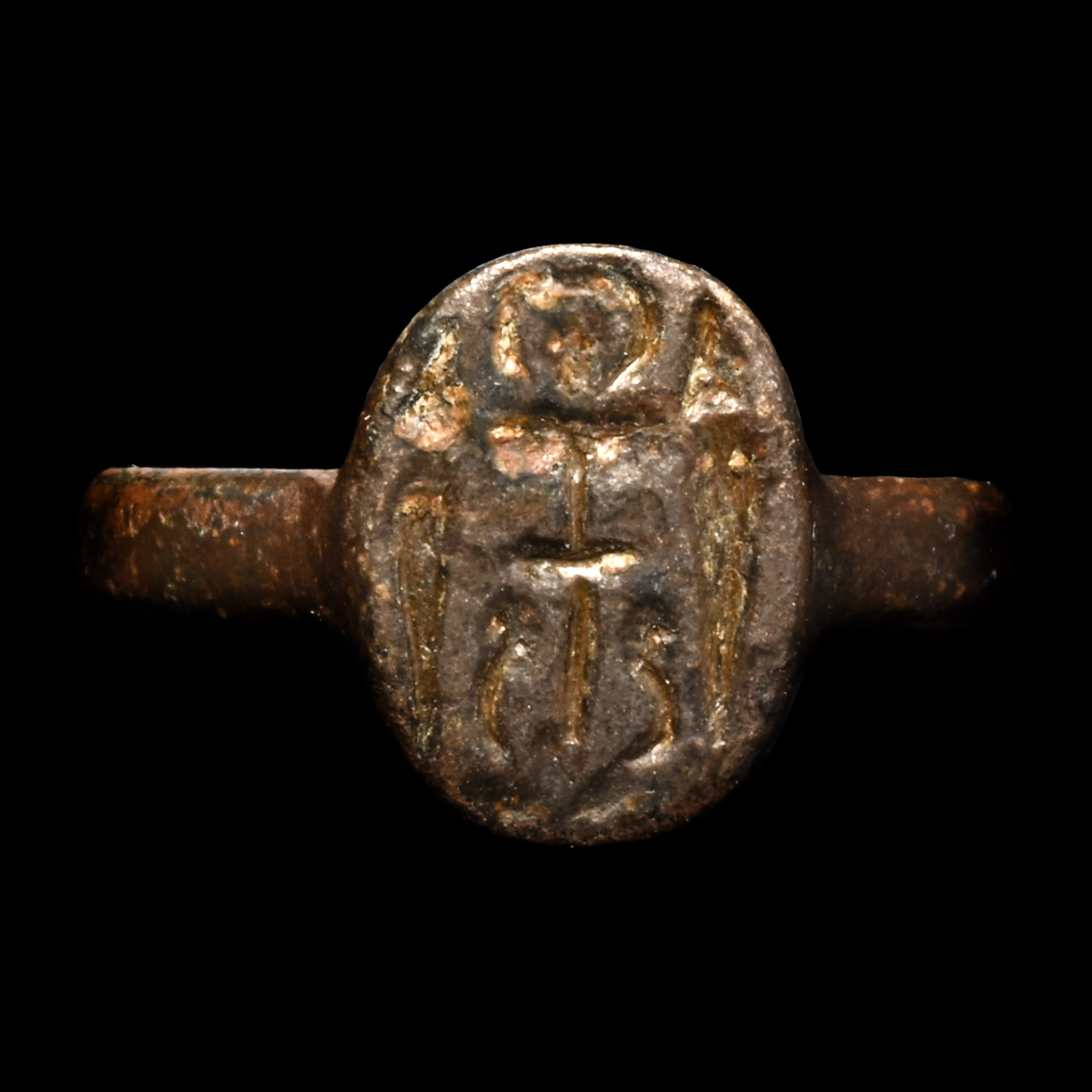 Byzantine Bronze Ring with Archangel Michael