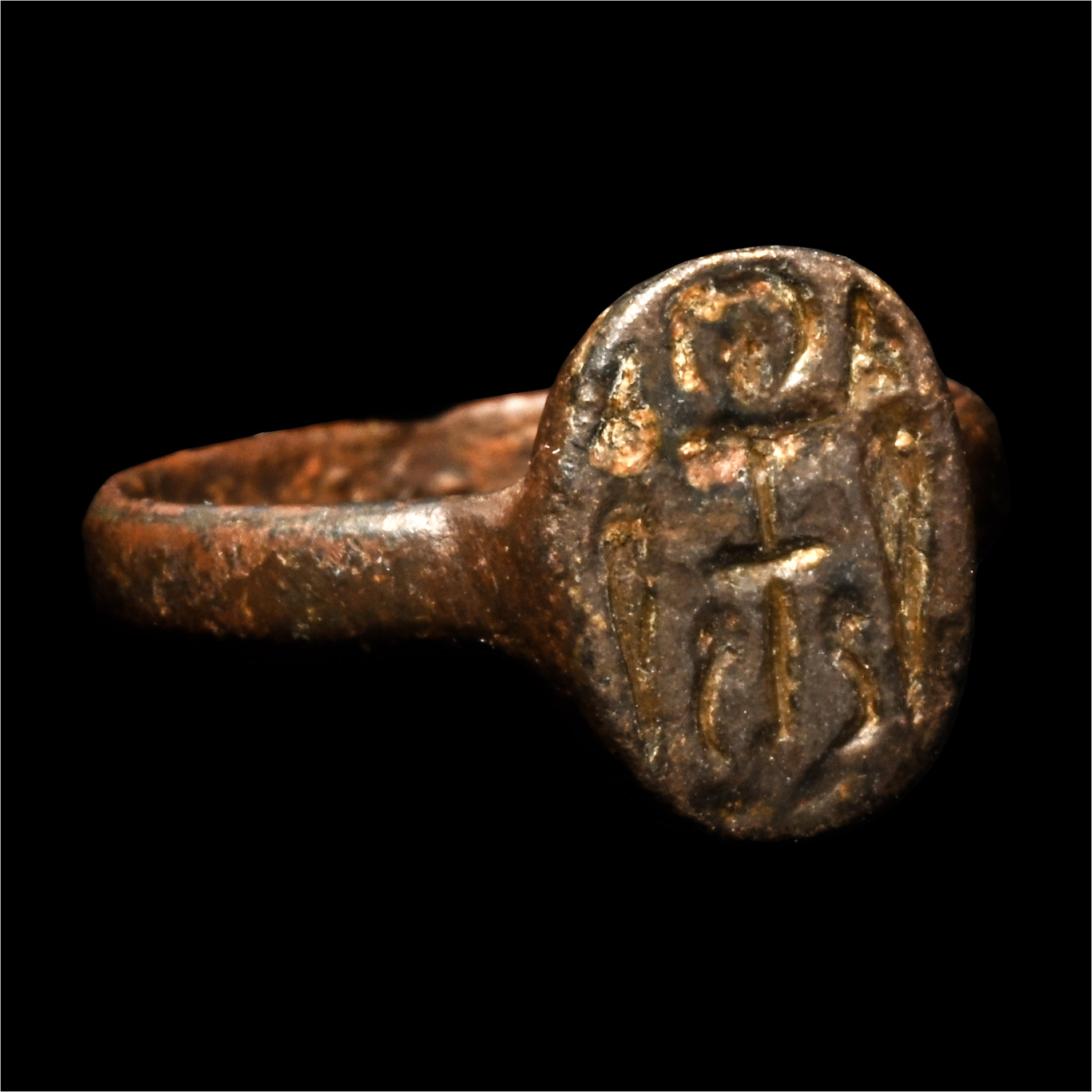 Byzantine Bronze Ring with Archangel Michael