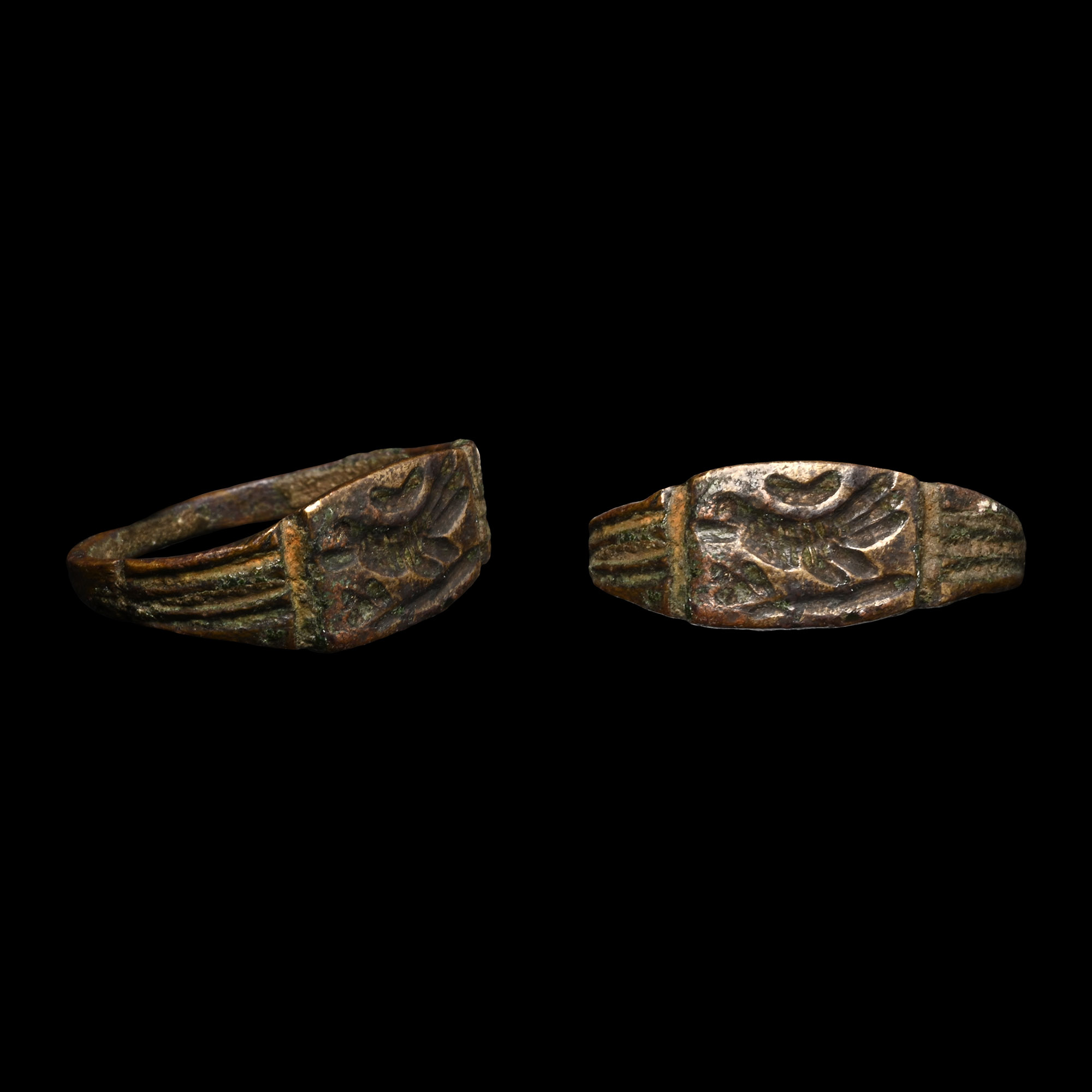 Medieval Bronze Ring with Dove
