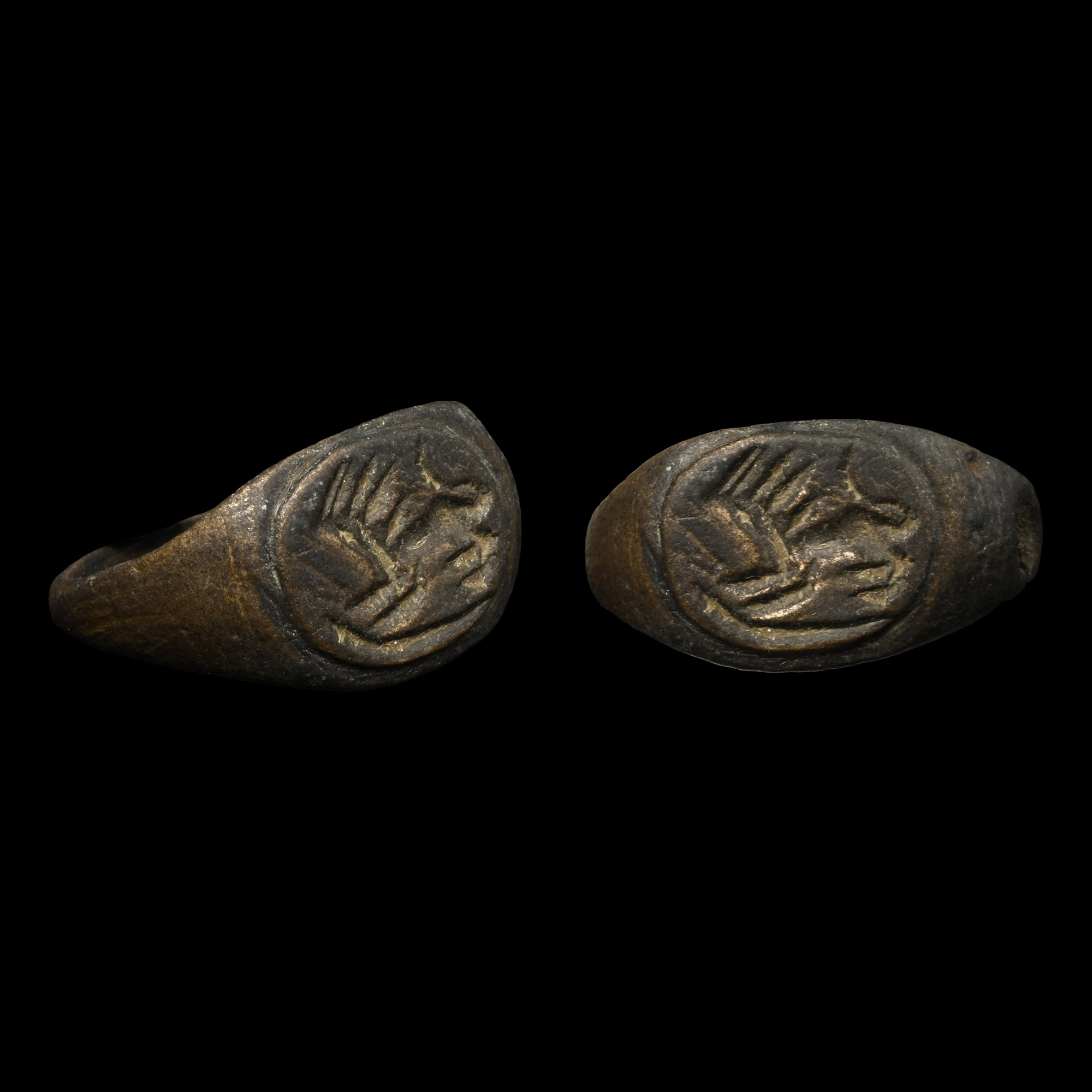 Byzantine Bronze Ring with Lion