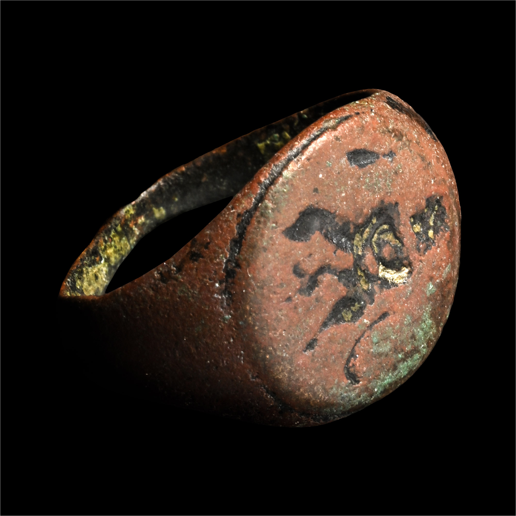 Roman Bronze Ring with Satyr