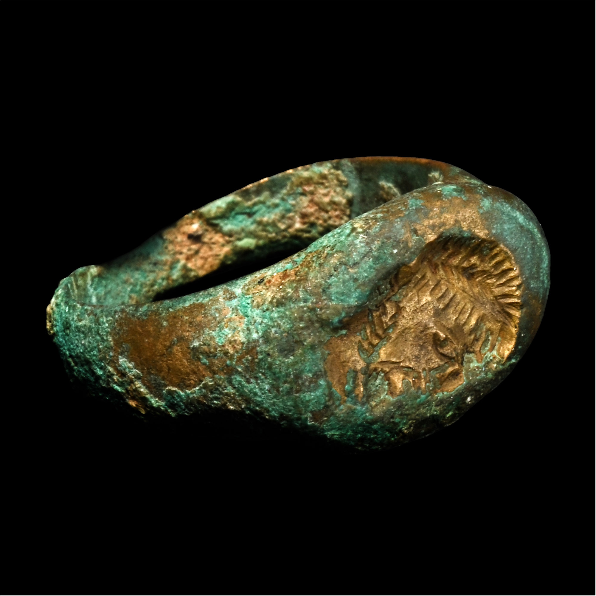 Roman Bronze Ring with Portrait