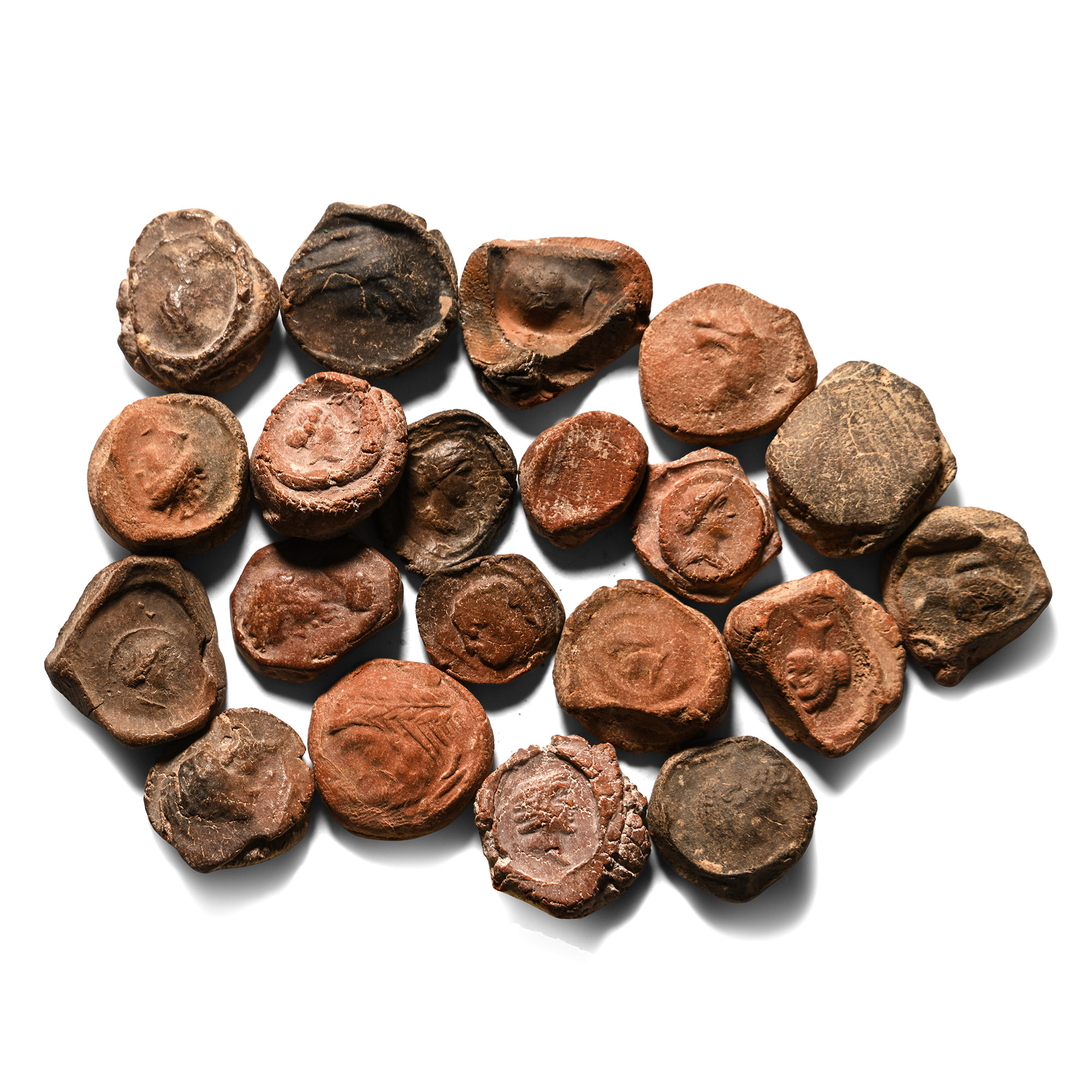 Roman Terracotta Bullae, Tesserae or Token Group