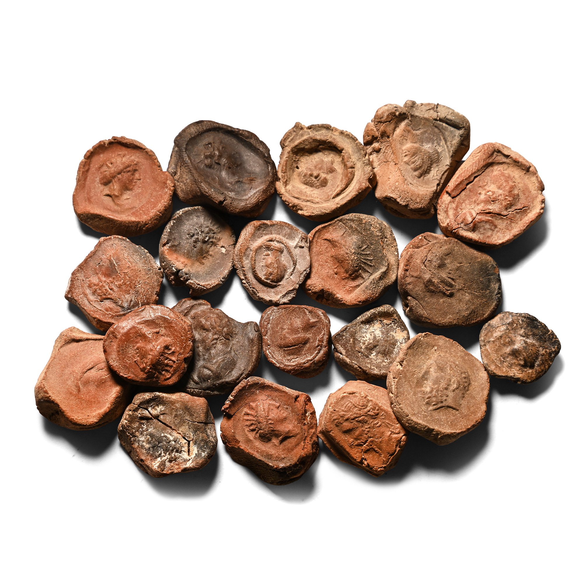 Roman Terracotta Bullae, Tesserae or Token Group