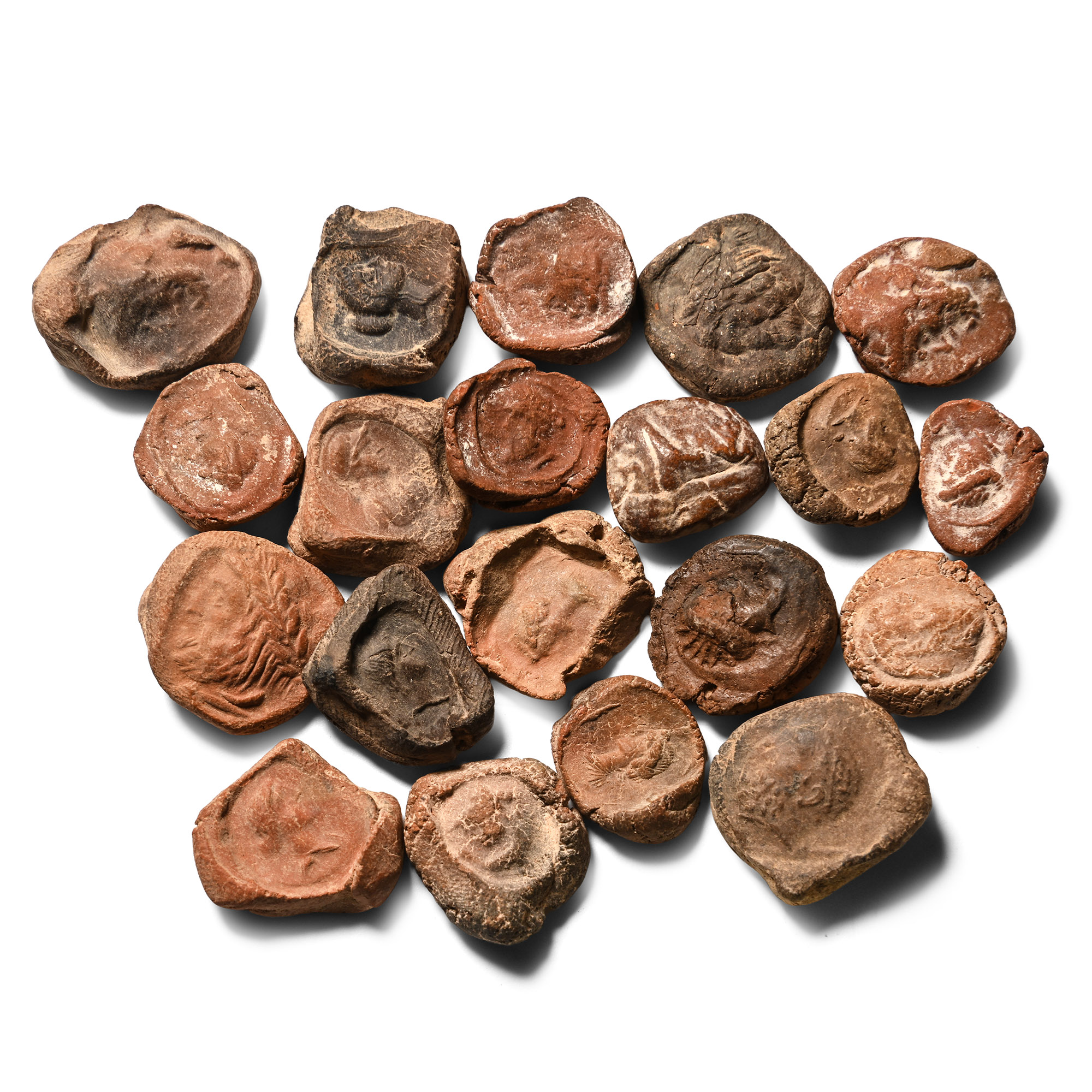 Roman Terracotta Bullae, Tesserae or Token Group