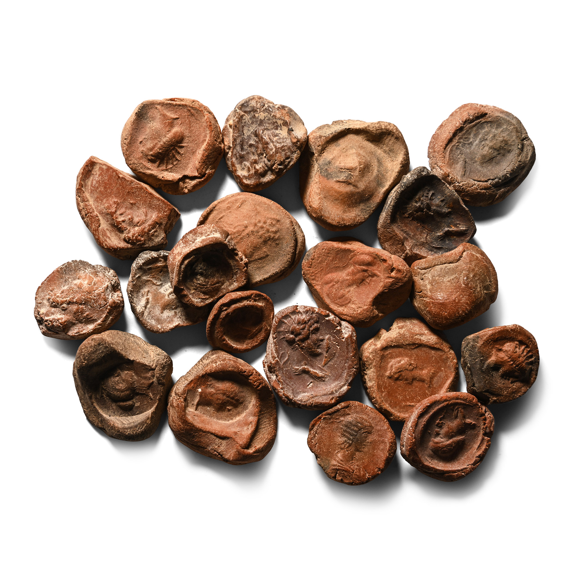 Roman Terracotta Bullae, Tesserae or Token Group
