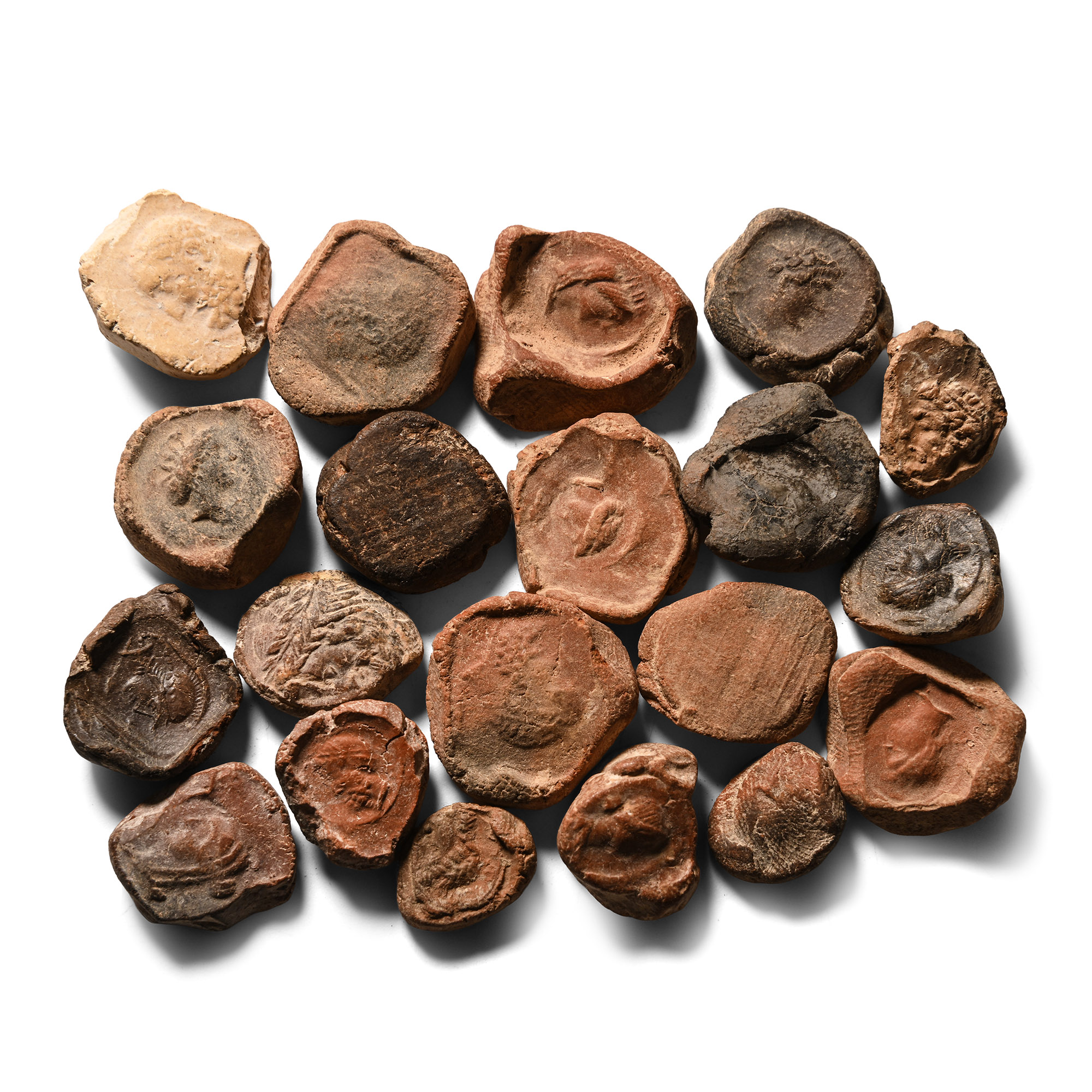 Roman Terracotta Bullae, Tesserae or Token Group