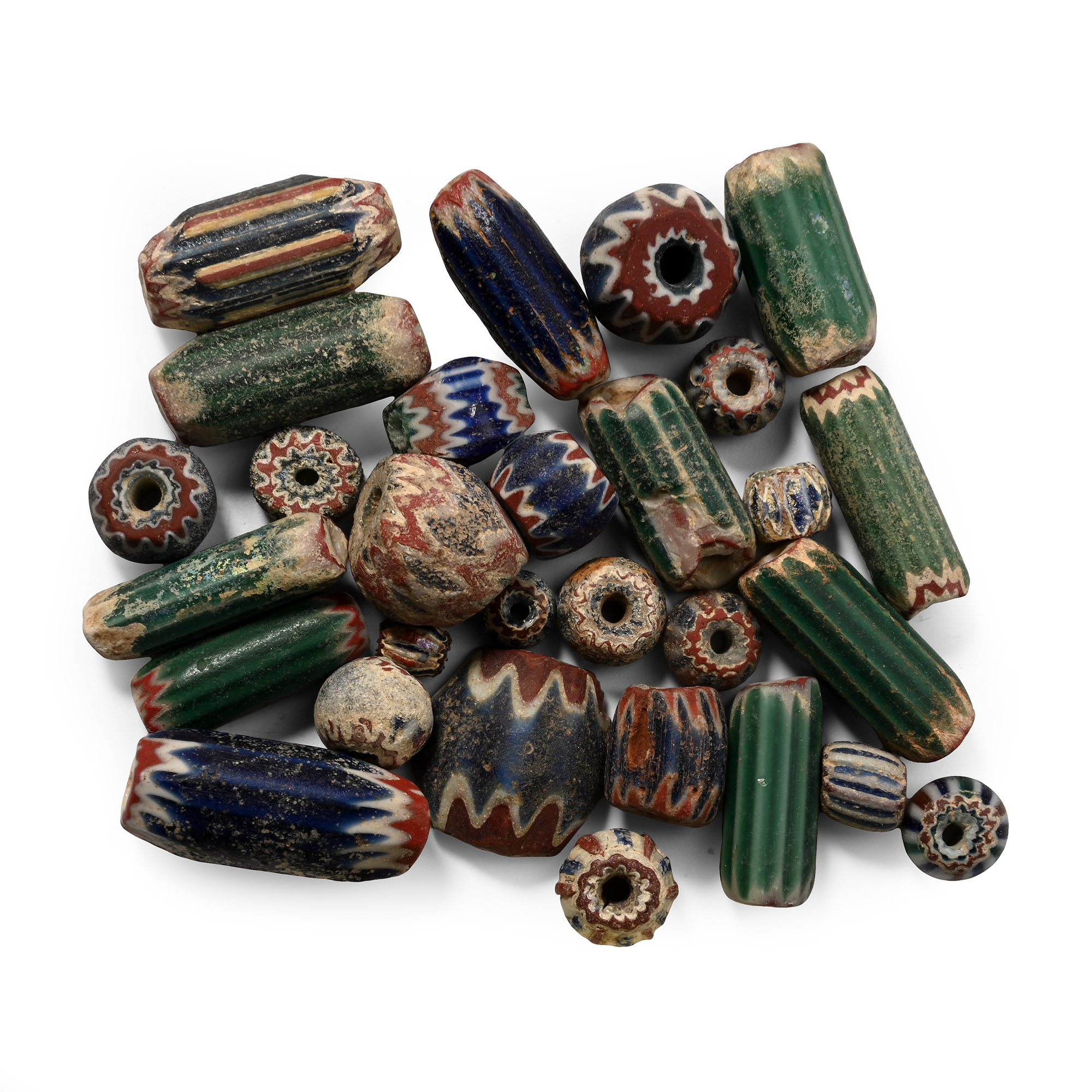 Venetian Glass Chevron Trade Bead Collection