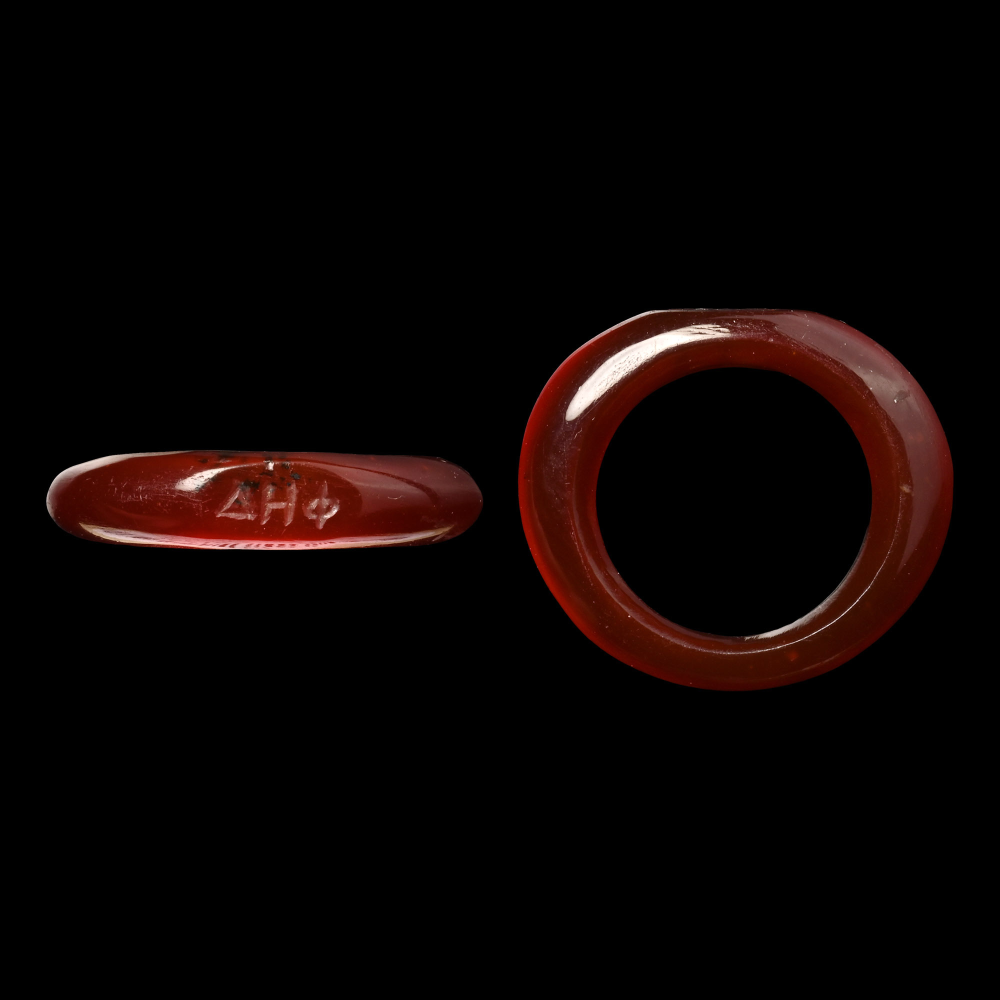 Roman Carnelian Ring with Greek Inscription