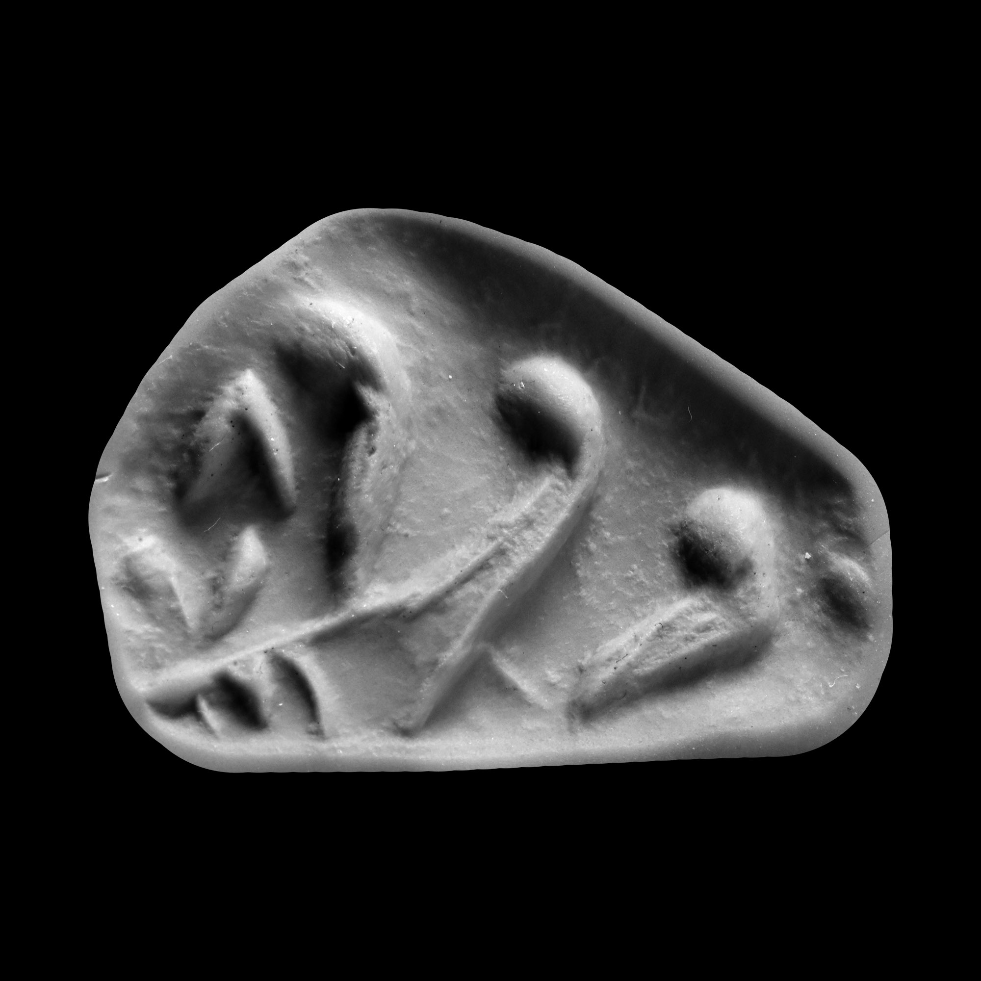 Western Asiatic Engraved Grey Stone Stamp Seal with Animal