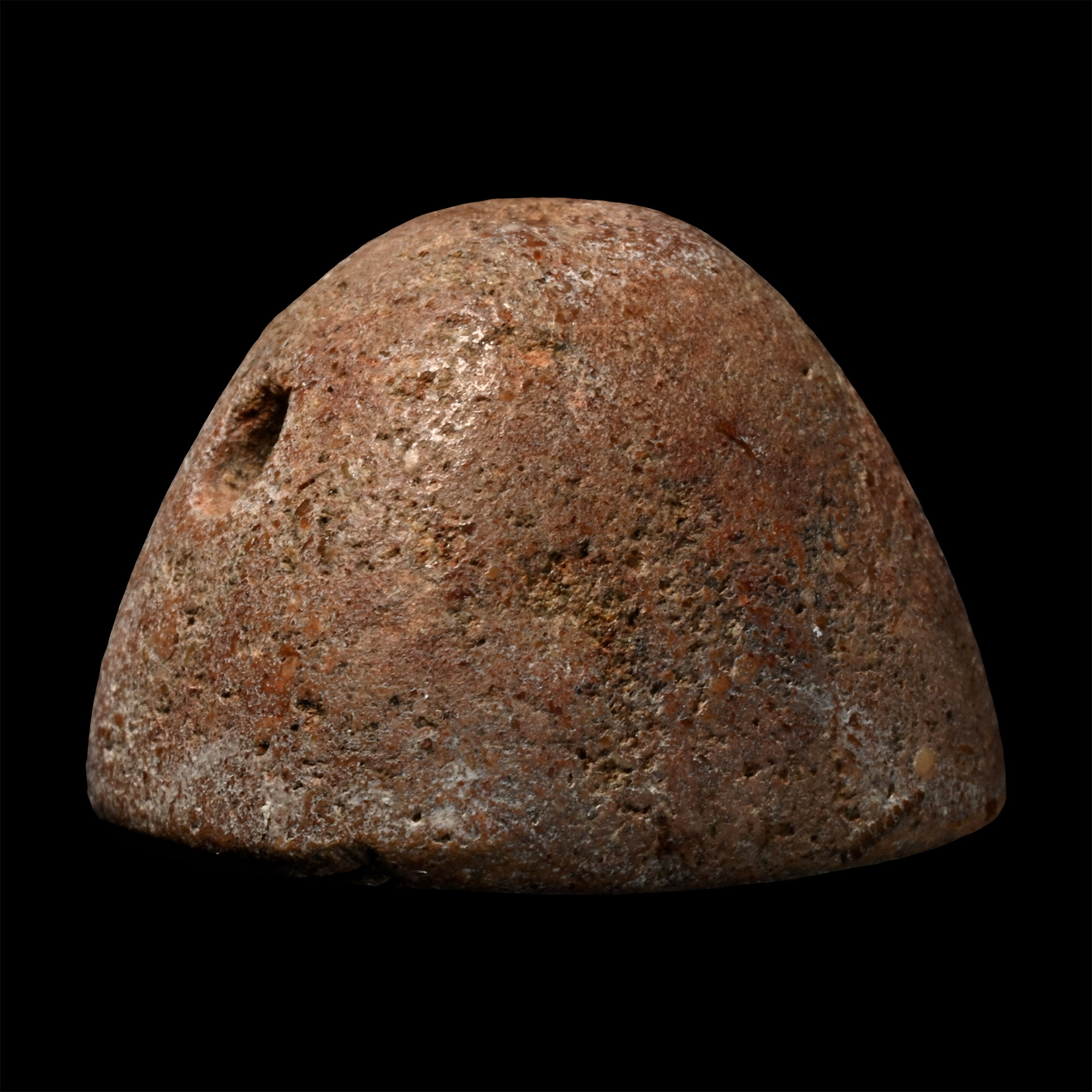Western Asiatic Pink Stone Stamp Seal with Offering Scene