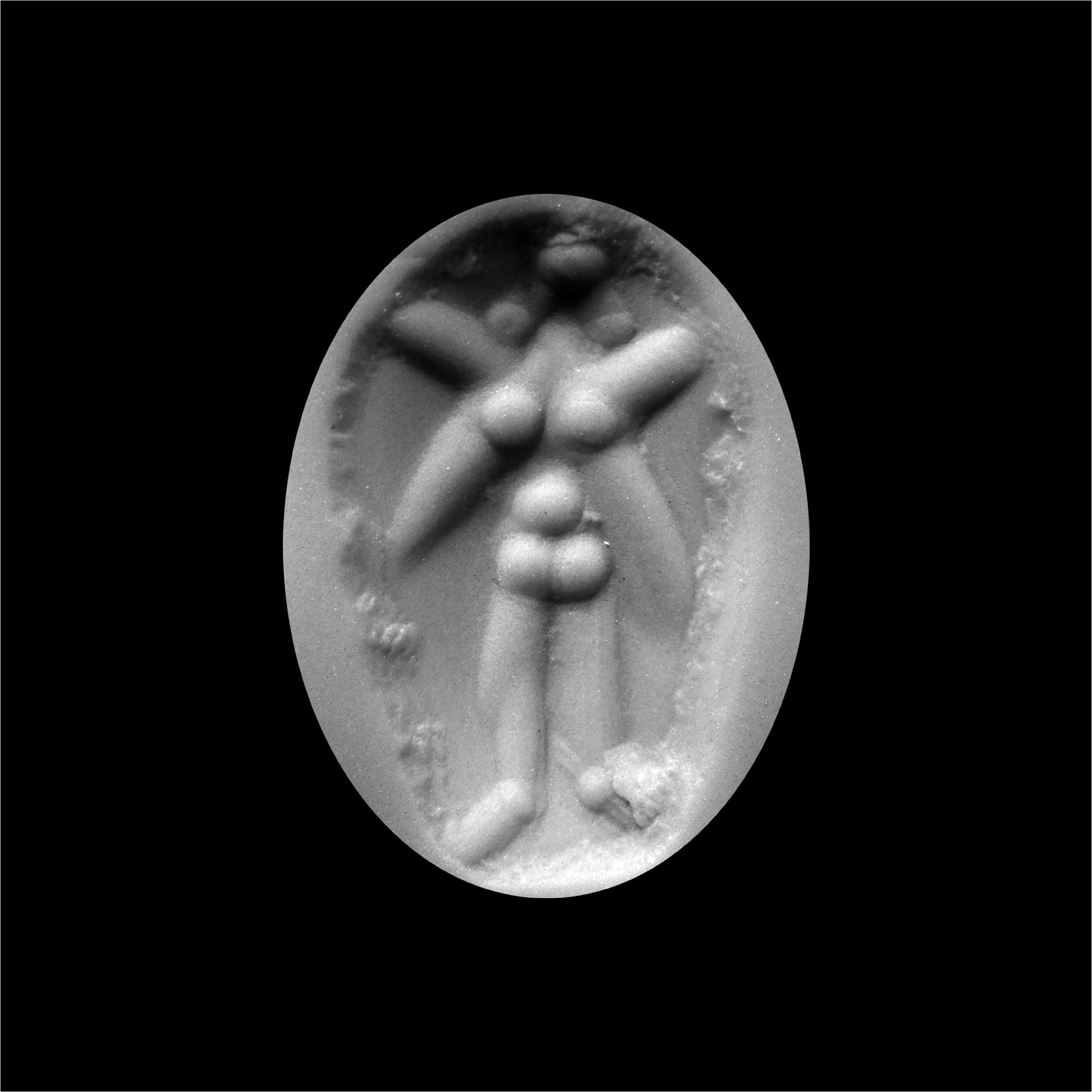 Neo-Babylonian Engraved Grey Stone Duck Weight with Abraxas
