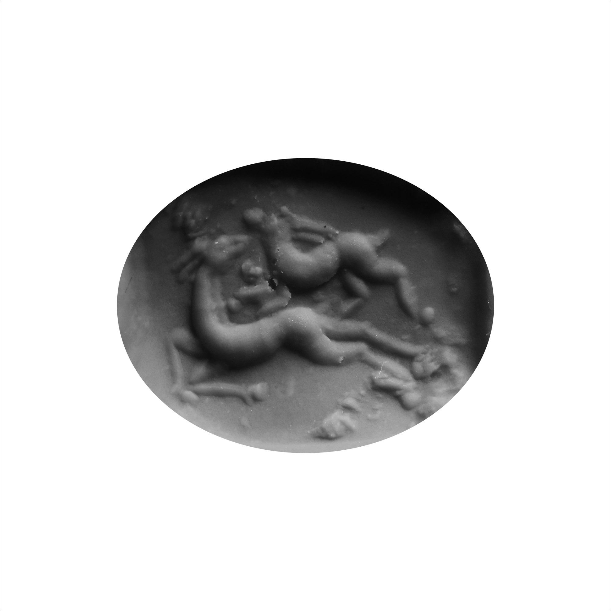 Western Asiatic Green Stone Amulet with Galloping Animals