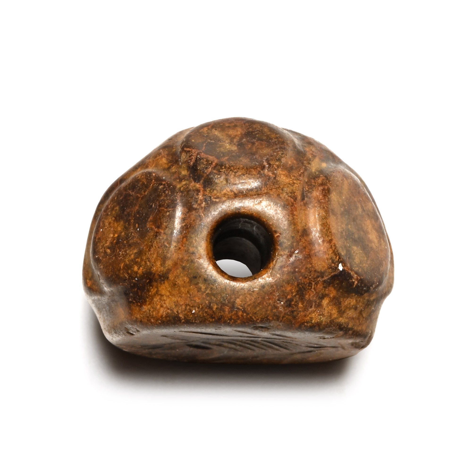 Sasanian Brown Stone Stamp Seal with Flower