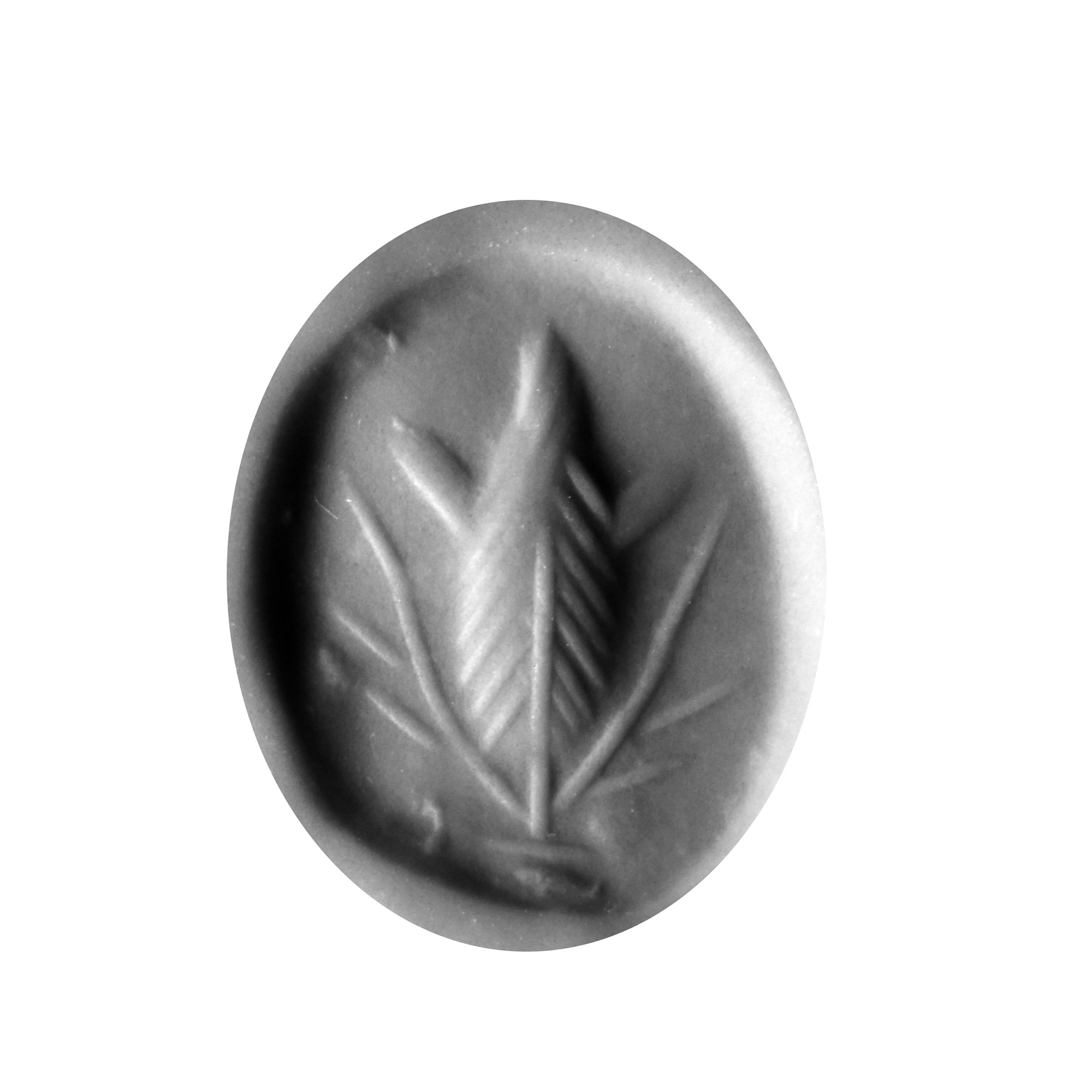 Sasanian Brown Stone Stamp Seal with Flower