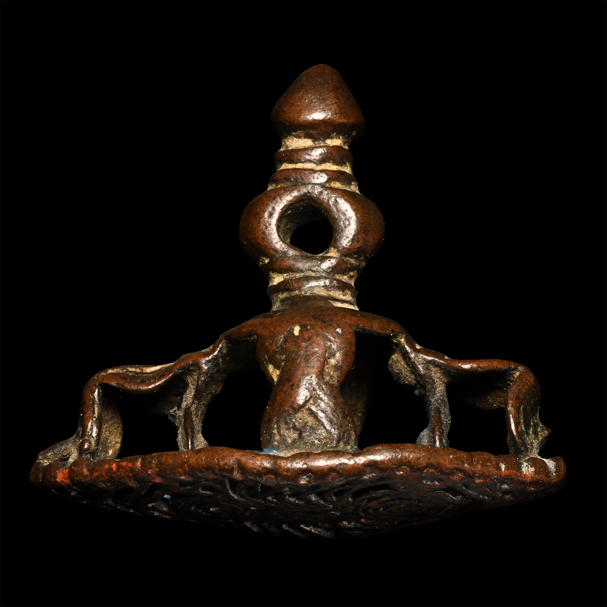 Large South Indian Bronze Zoomorphic Seal Matrix