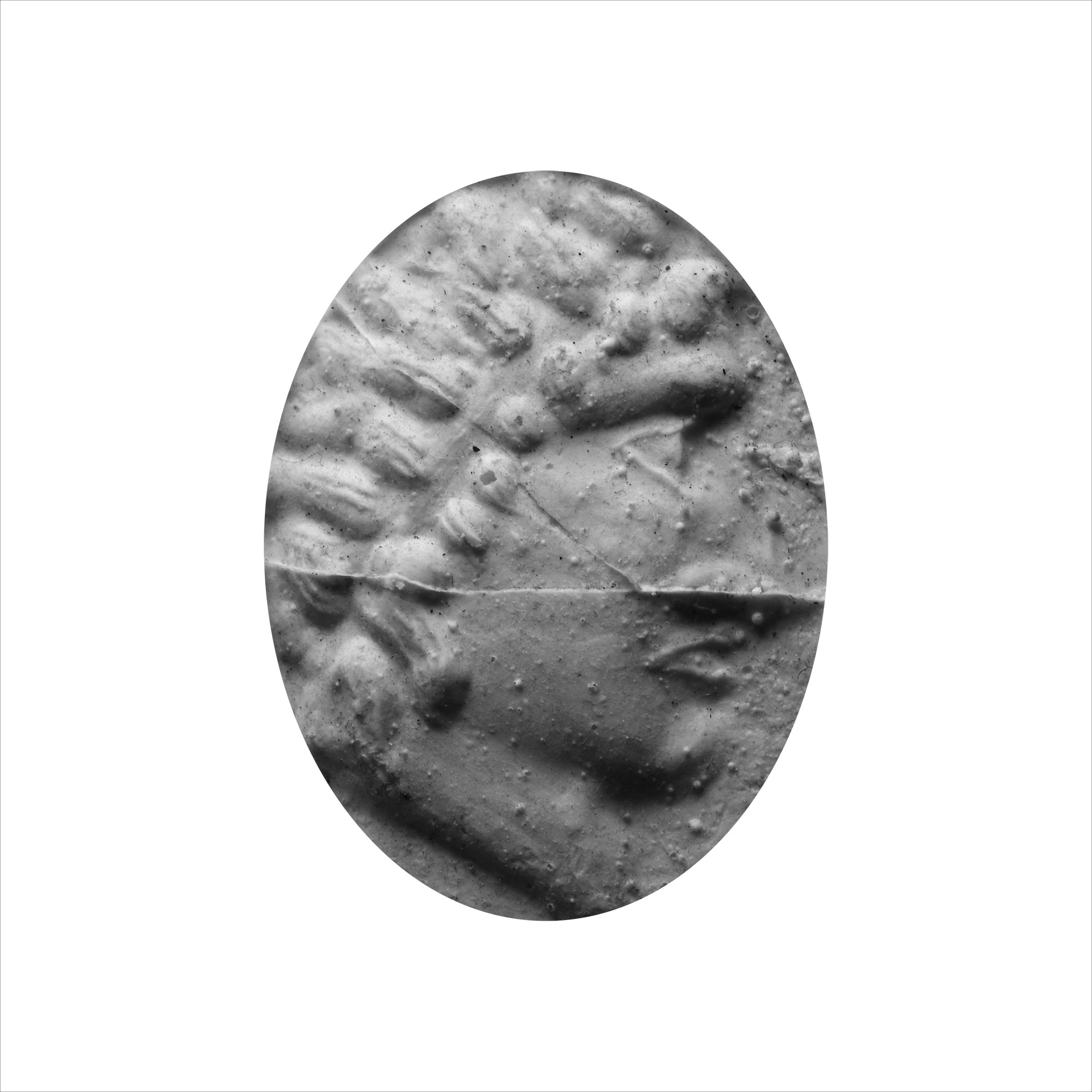 Large Bactrian Blue Glass Intaglio with Portrait