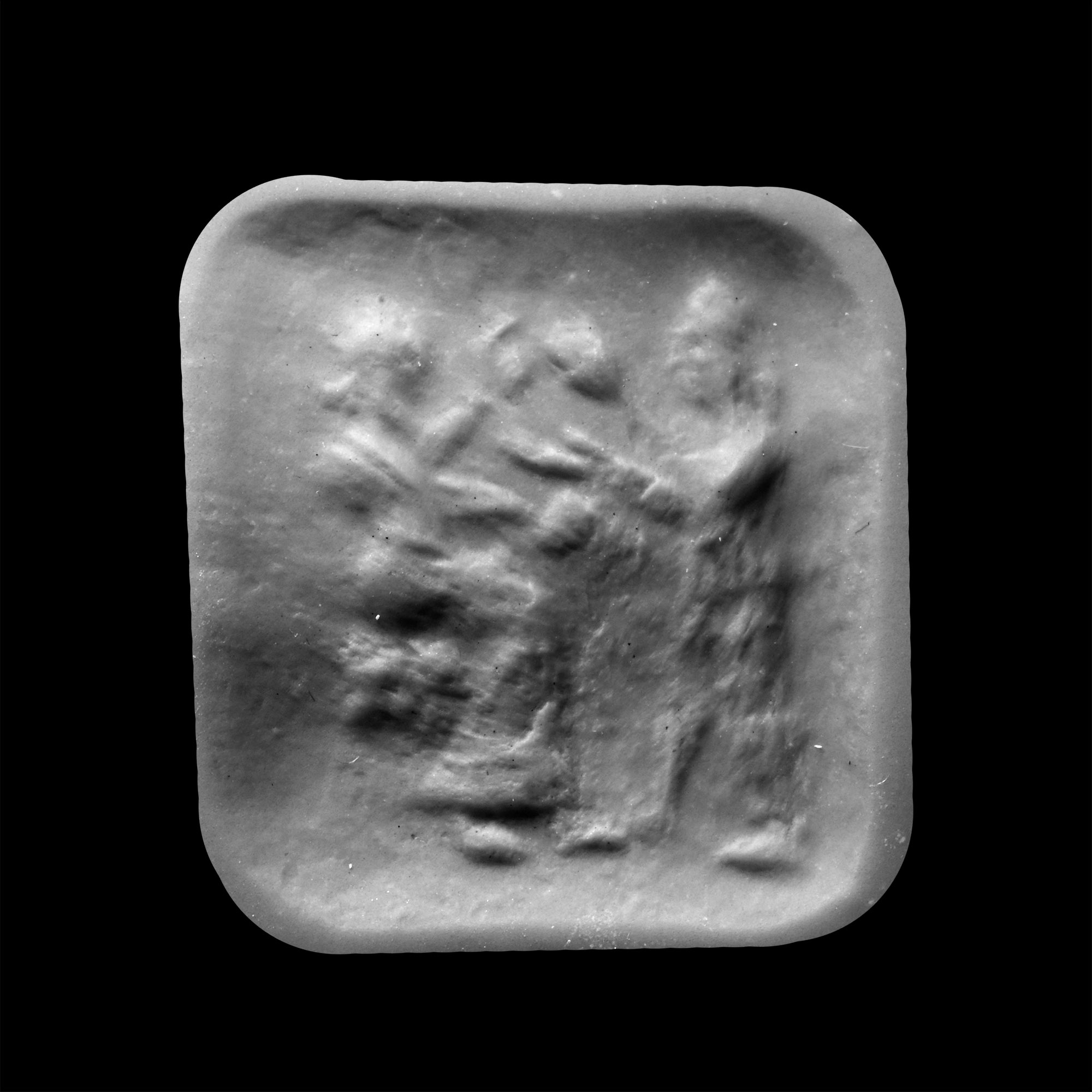 Western Asiatic Bronze Amuletic Stamp Seal with Figures