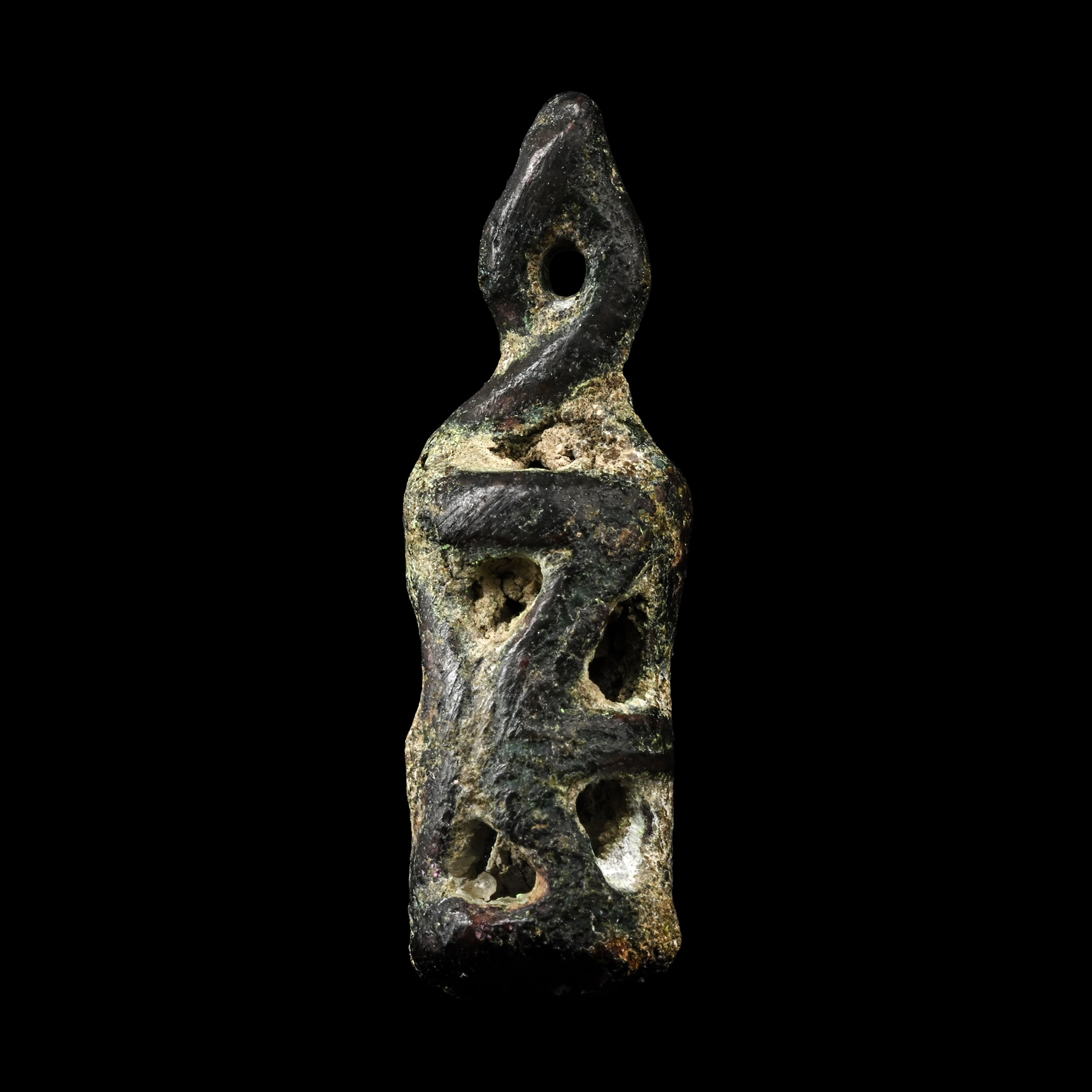 Assyrian Bronze Openwork Amuletic Pendant