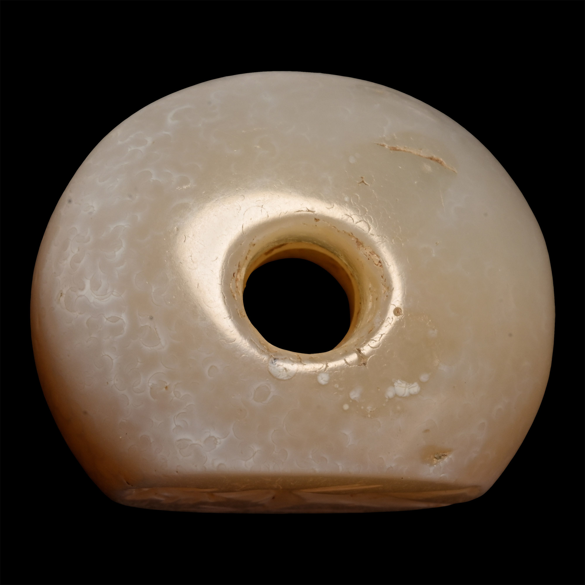 Sasanian White Speckled Cream Stone Stamp Seal with Figure