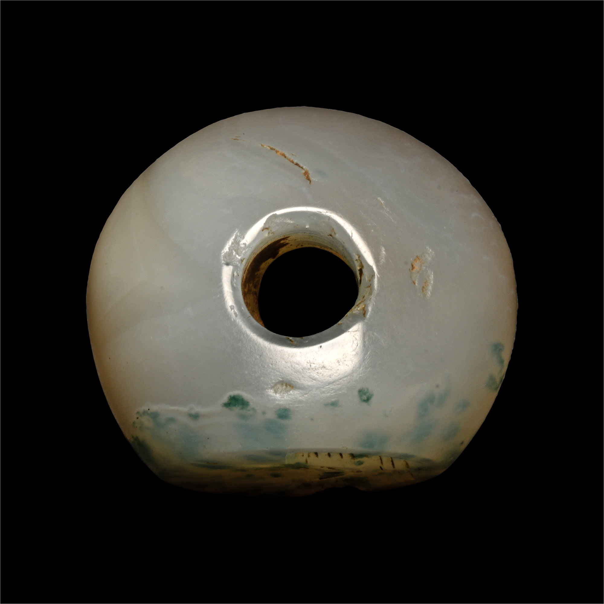 Sasanian Moss Agate Stamp Seal with Flower